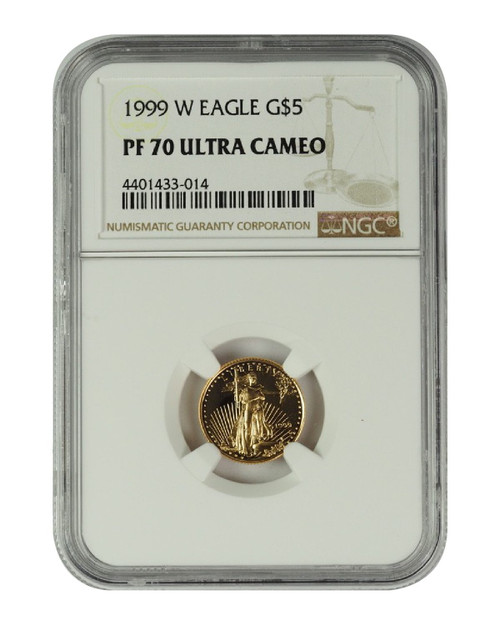 1999 1/10 oz U.S. Mint Proof Gold Eagle NGC PF70 Ultra Cameo