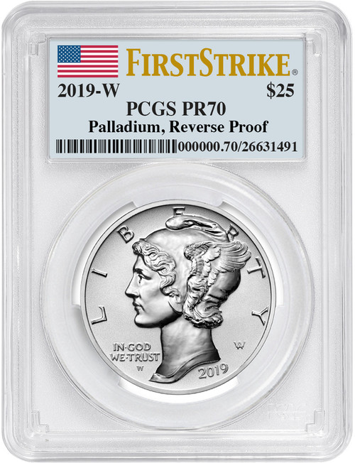 2019-W  Reverse Proof American Palladium Eagle FS PCGS PR70