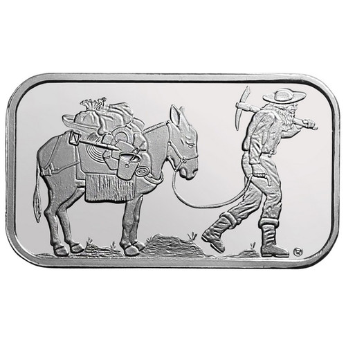 1 oz SilverTowne Retro Prospector Silver Bar