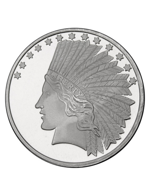 1 oz SilverTowne Indian Silver Round