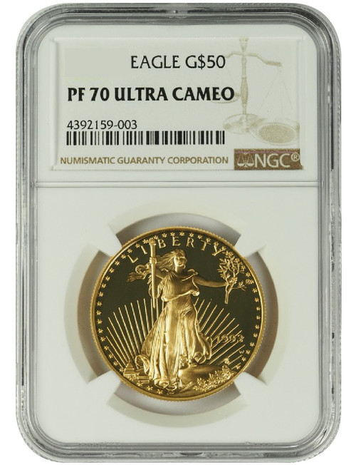 1999 1 oz U.S. Mint Proof Gold Eagle NGC PF70 Ultra Cameo