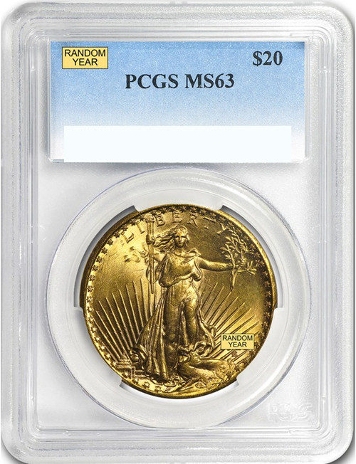 Random Date 1908-1932 Saint-Gaudens (With Motto) $20 Gold Double Eagle PCGS MS63