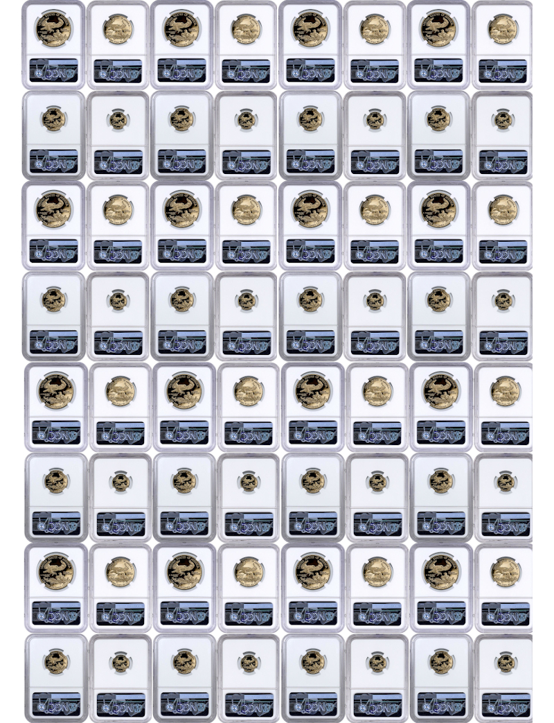 1986-2025 American Gold Eagles Complete Date Run NGC PF70 Set of