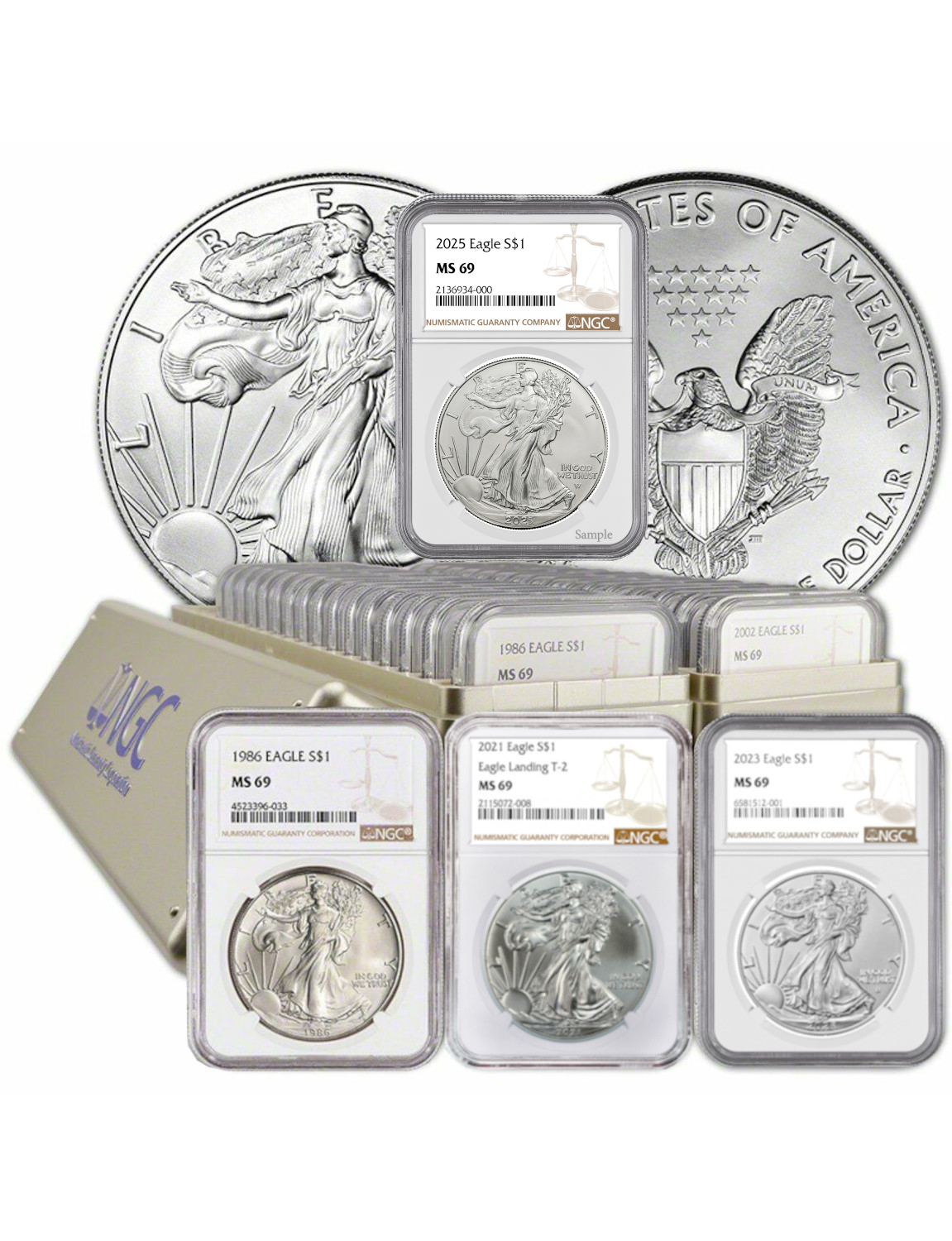 1986-2025 American Silver Eagle 41-pc Set NGC MS69 | LCR Coin