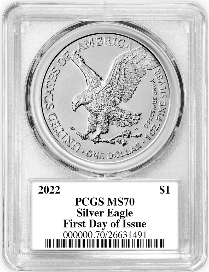 2022 Silver Eagle First Day of Issue Truman's Triumph Label PCGS