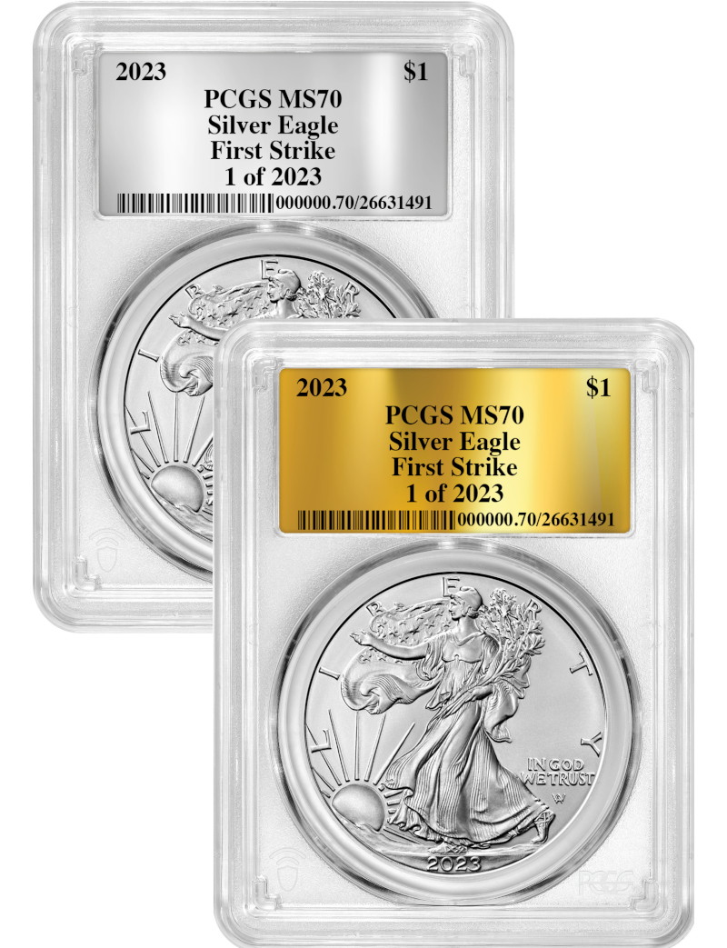 2023 Silver Eagle 2-Coin Set 1-2023 First Strike PCGS MS70 | LCR Coin