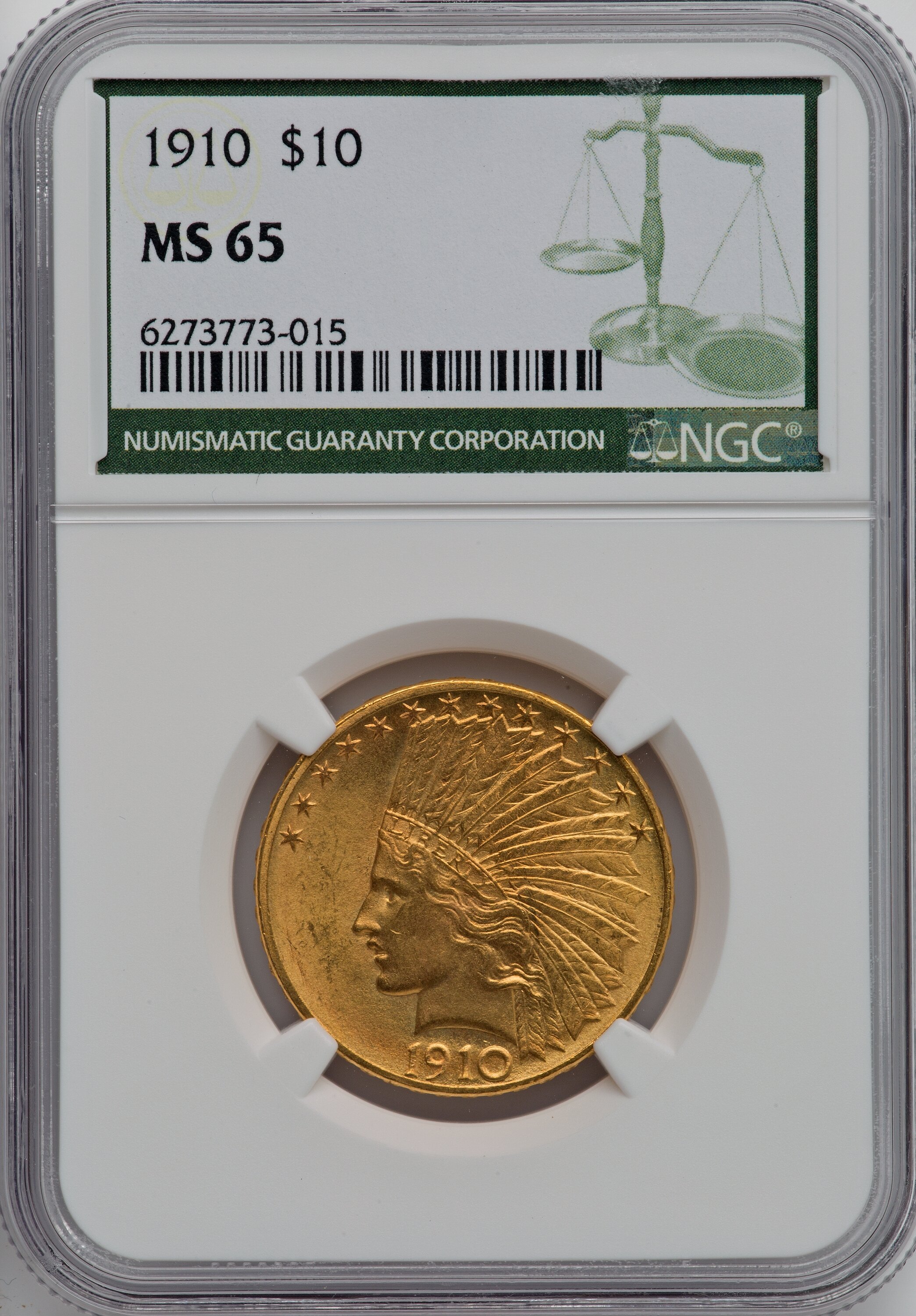 1910 $10 Indian Eagle NGC MS65 - LCR Coin