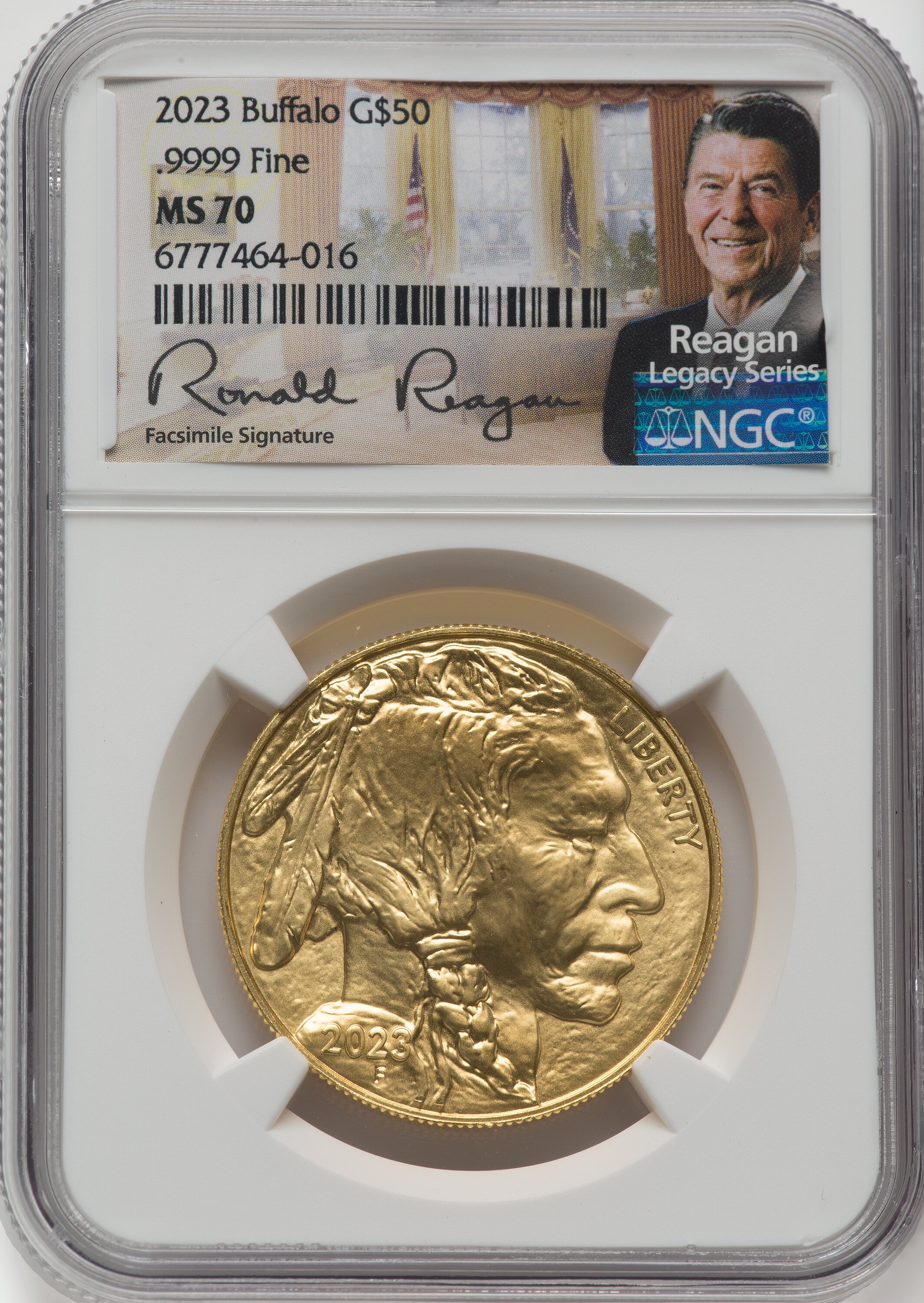 2023 $50 One-Ounce Gold Buffalo NGC MS70 Reagan Legacy Series