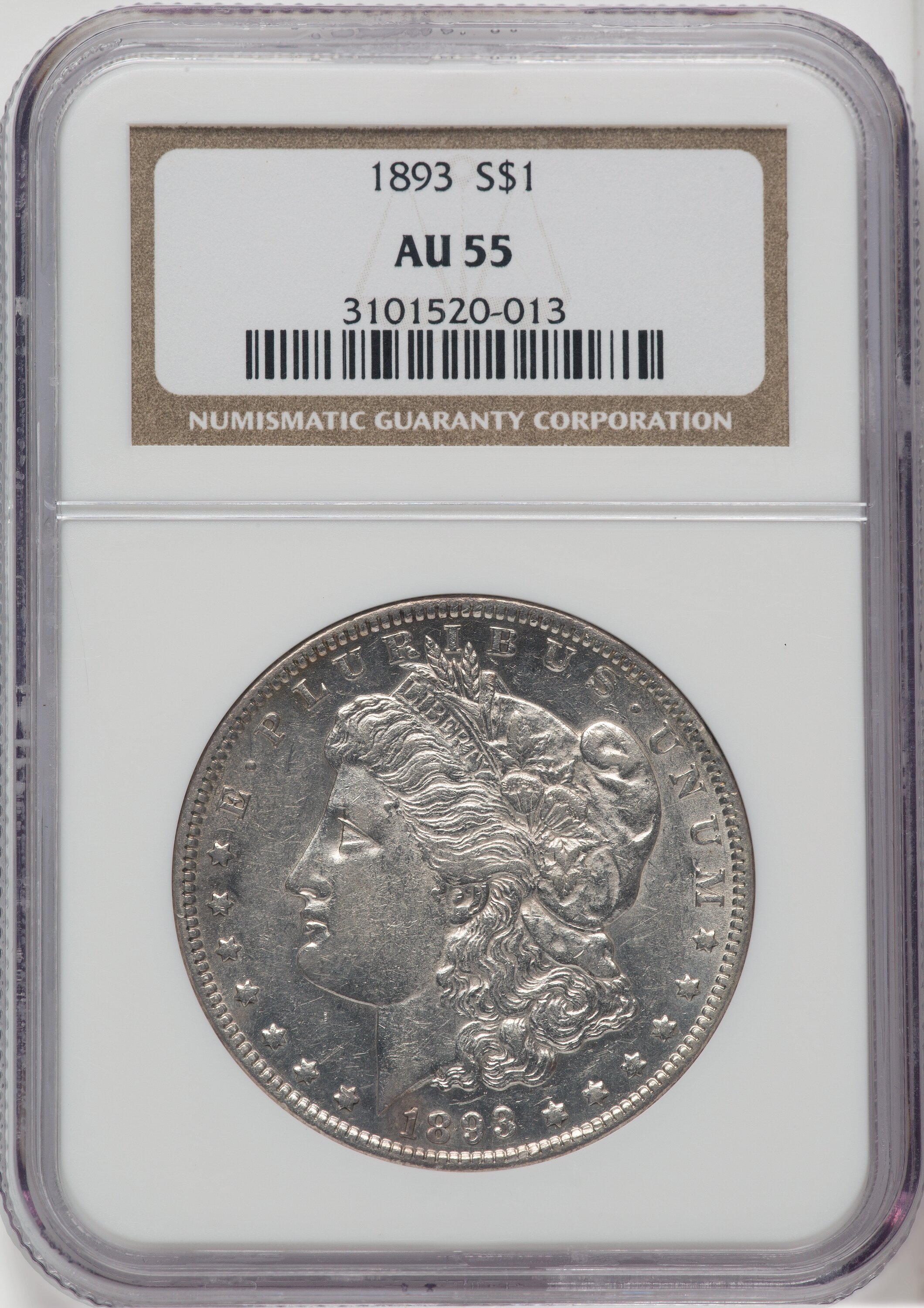 1893 $1 Morgan Dollar NGC AU55 - LCR Coin