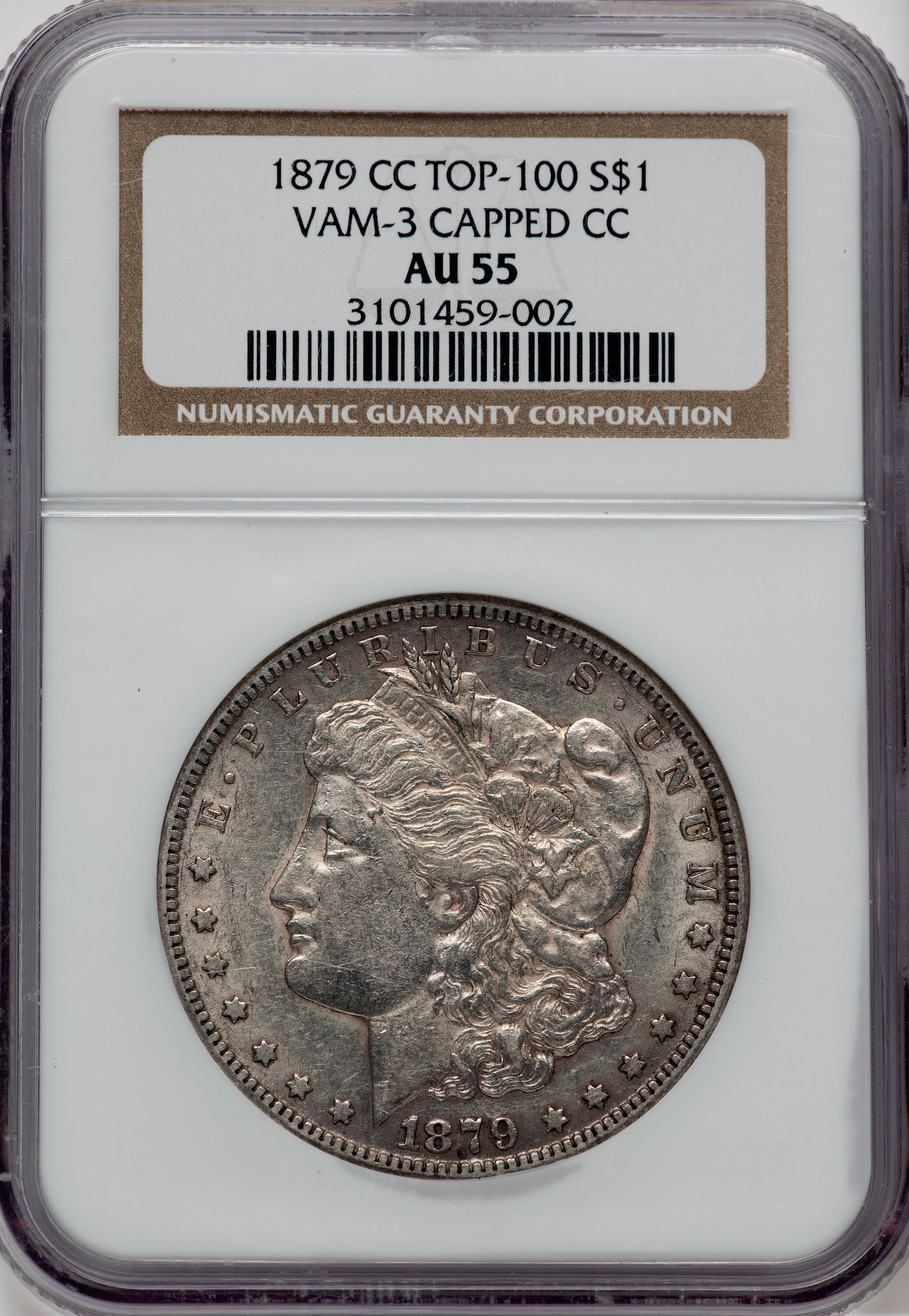 1879-CC $1 VAM 3 Capped Die Morgan Dollar NGC AU55 - LCR Coin