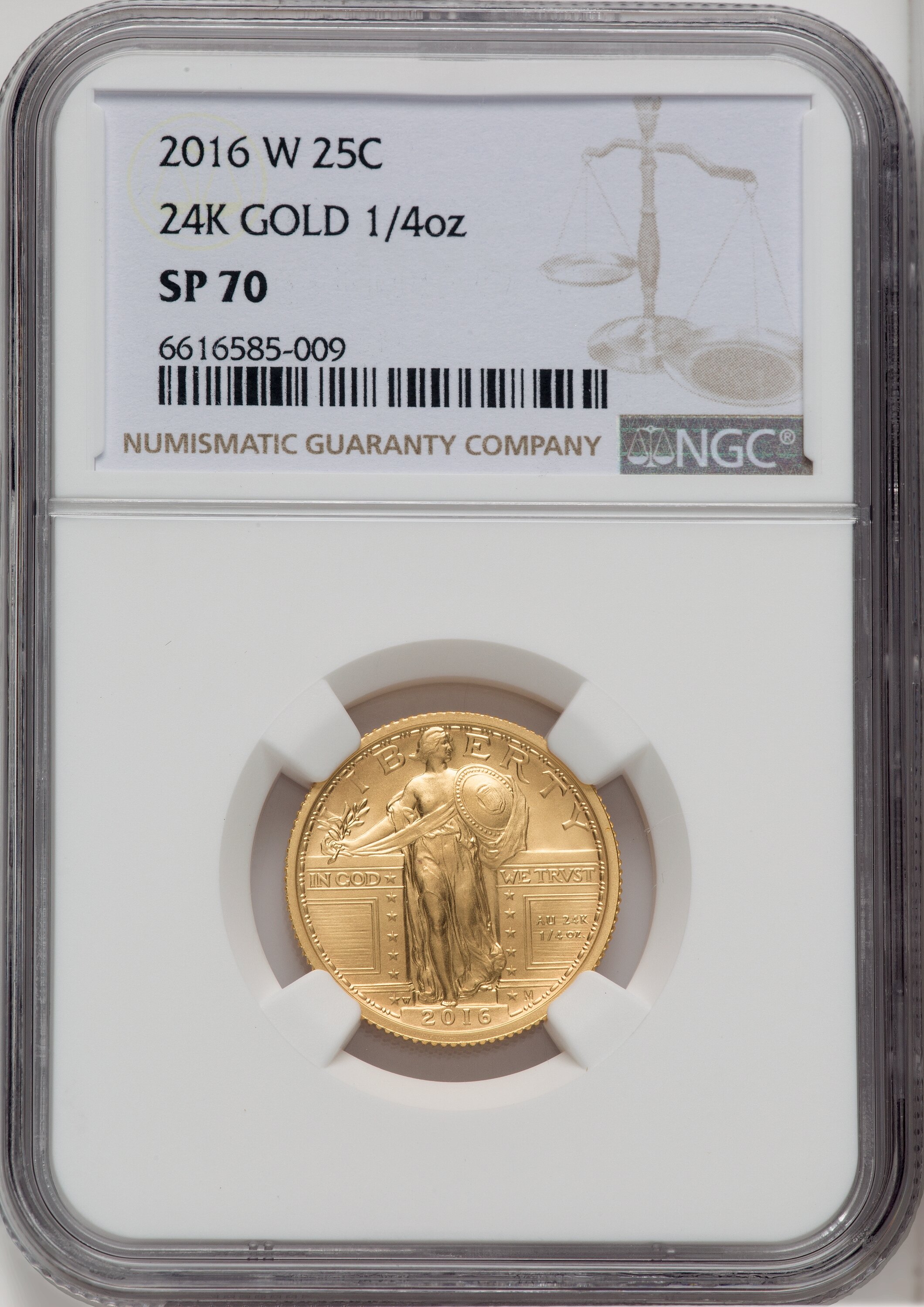 2016-W 25C Standing Liberty Quarter-Ounce Gold 100th Anniversary