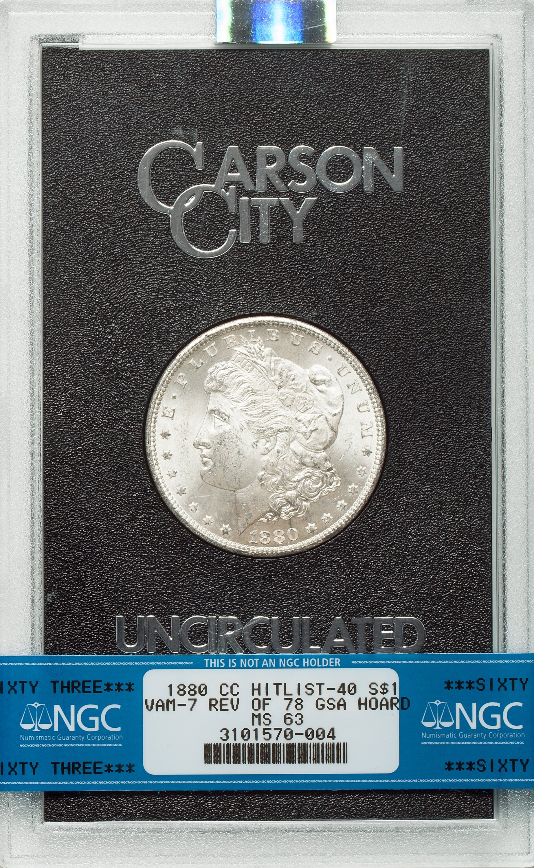1880-CC $1 8/7 Reverse of 1878 VAM 7 GSA Hoard Morgan Dollar NGC