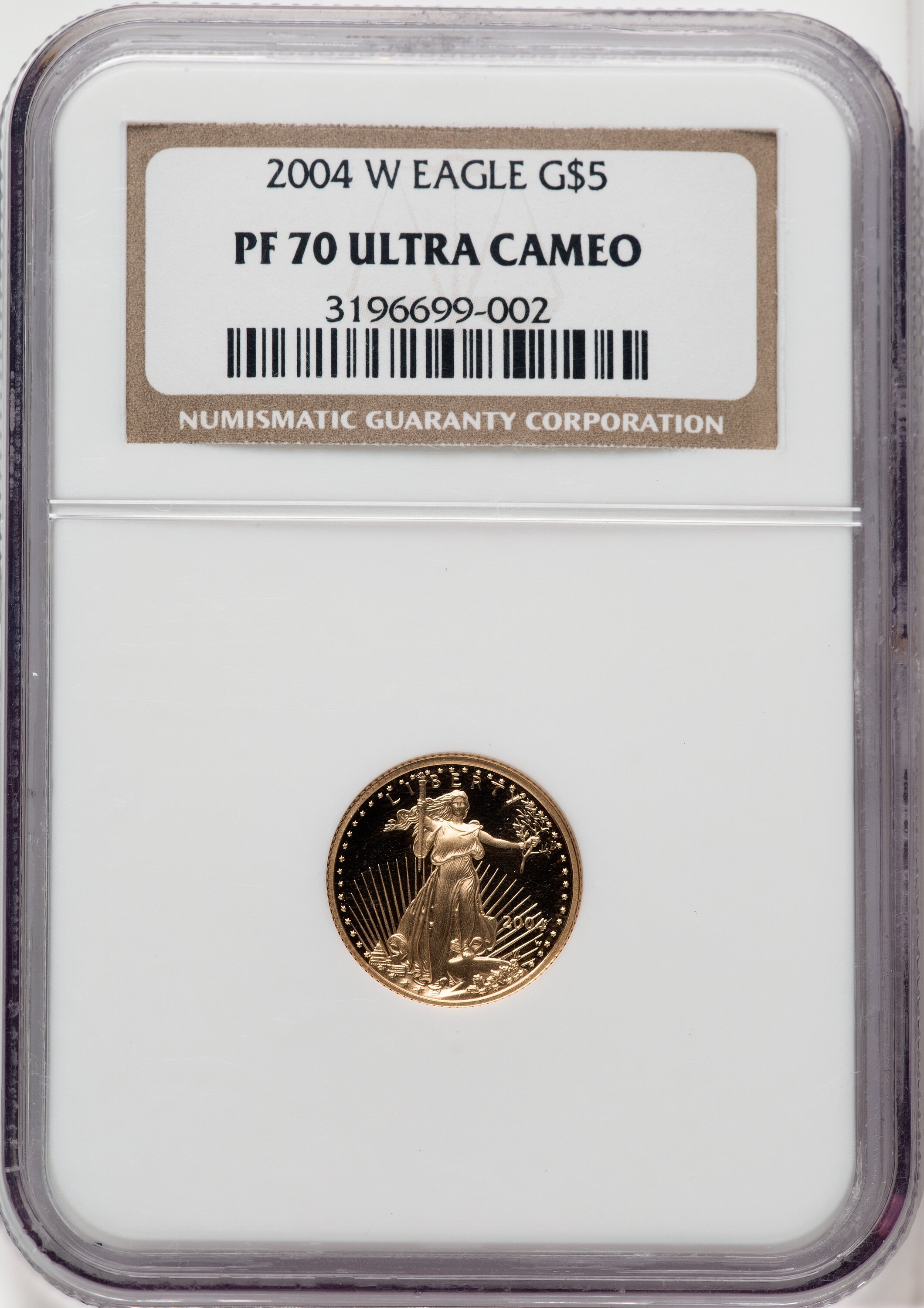 2004 W $5 Tenth oz Gold American Eagle Brown Label NGC PF70 - LCR Coin
