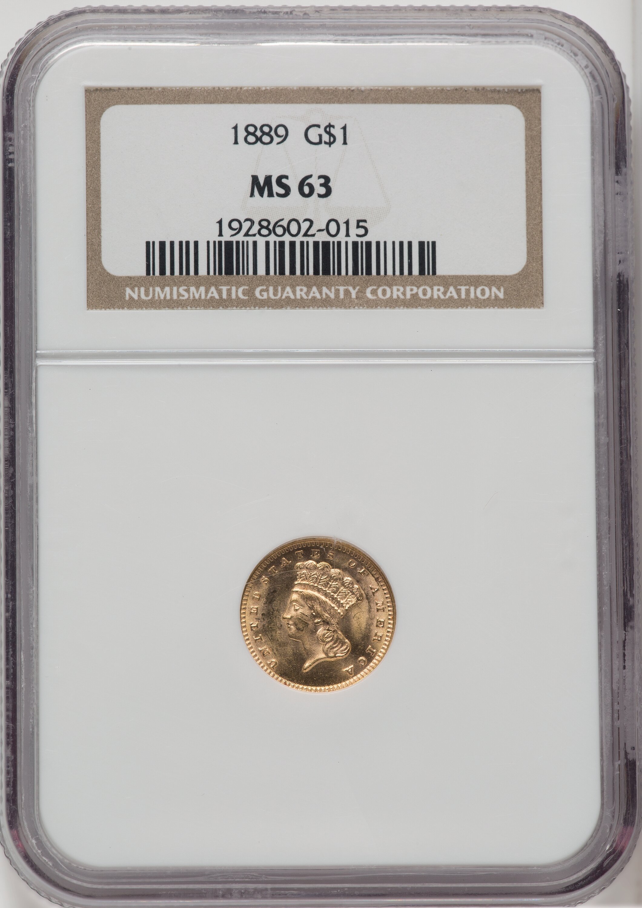 1889 G$1 Gold Dollar NGC MS63 - LCR Coin