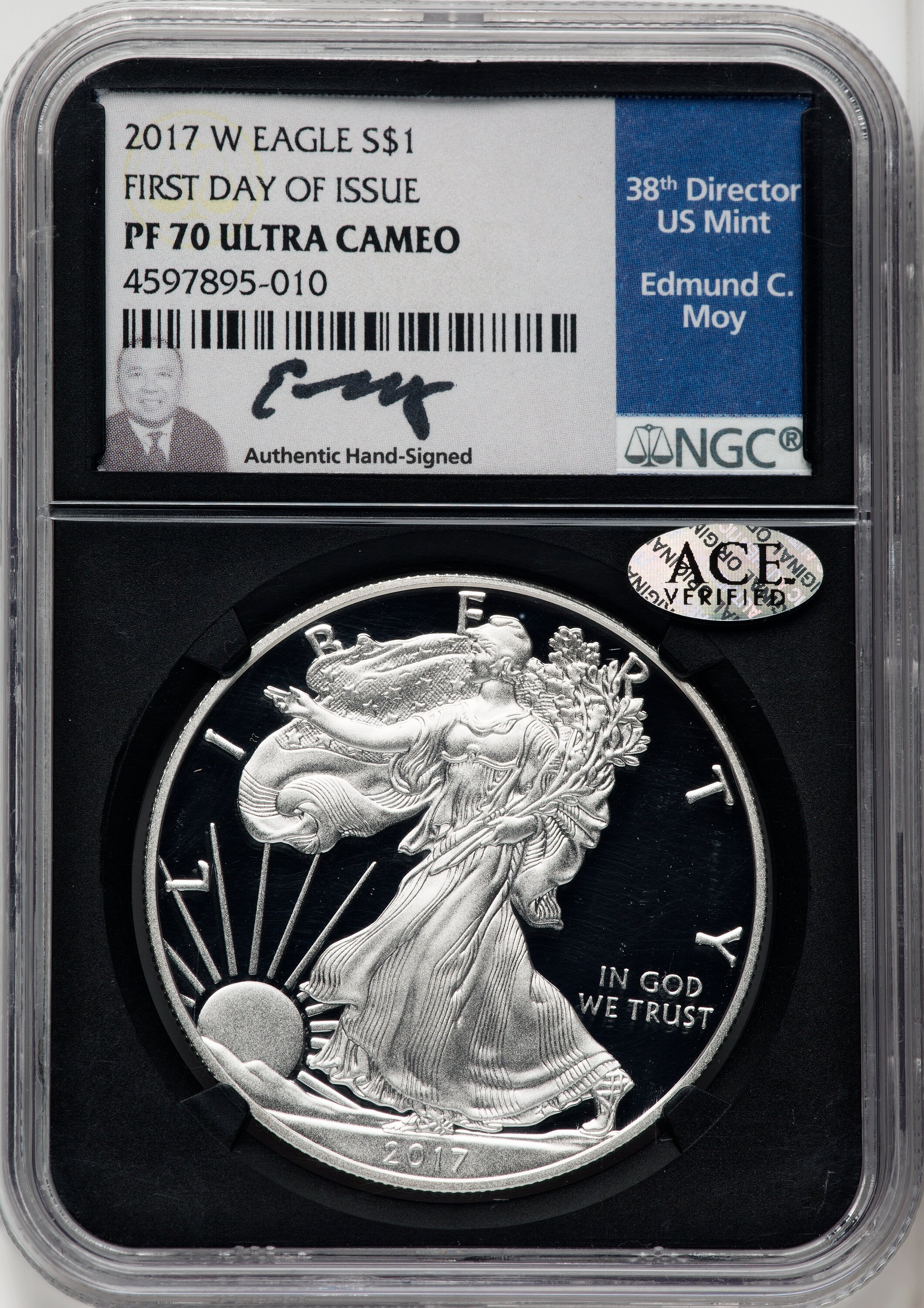 2017-W $1 Silver Eagle First Day of Issue NGC PF70 - LCR Coin