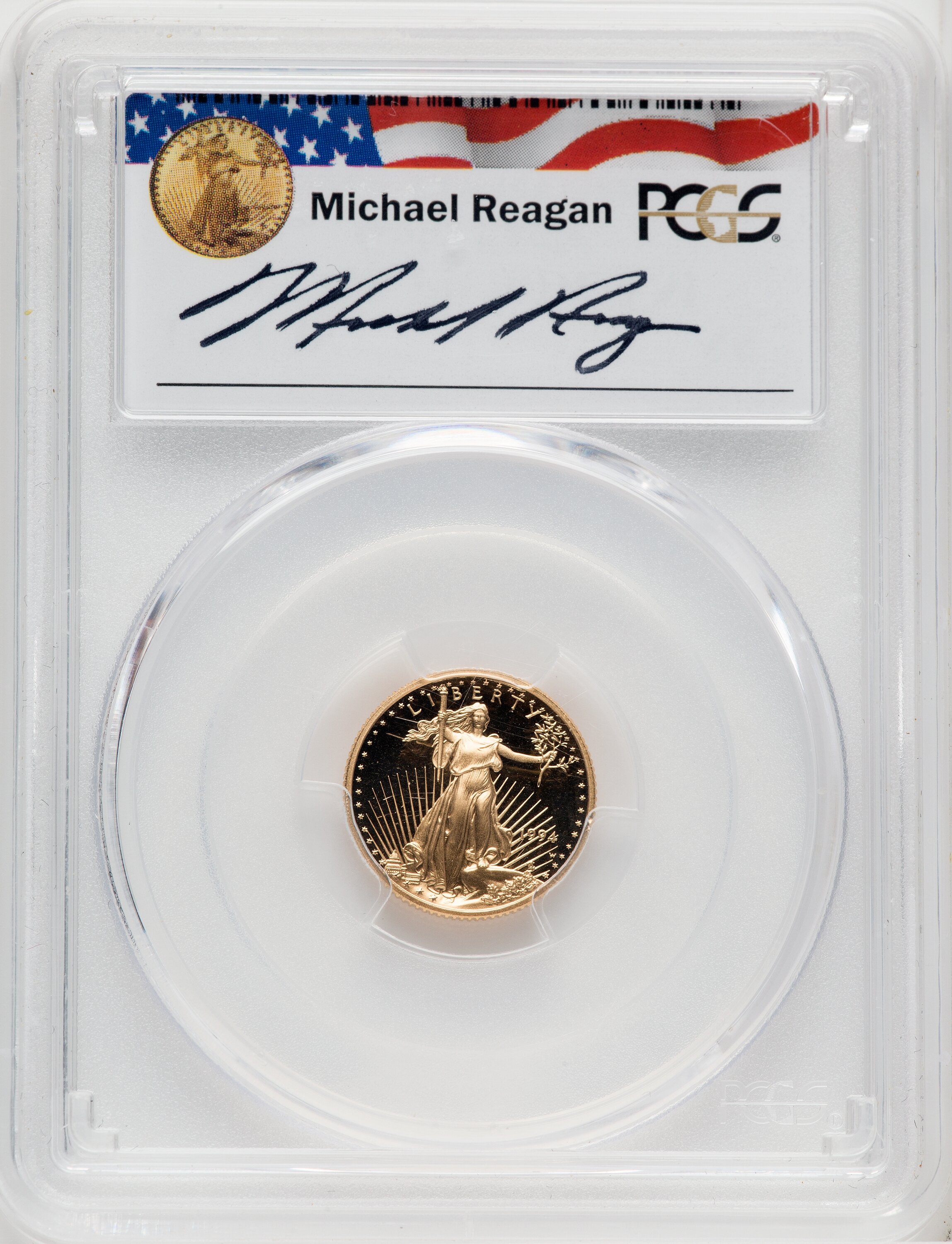 1994-W $5 Tenth-Ounce Gold Eagle Michael Reagan PCGS PR70 - LCR Coin