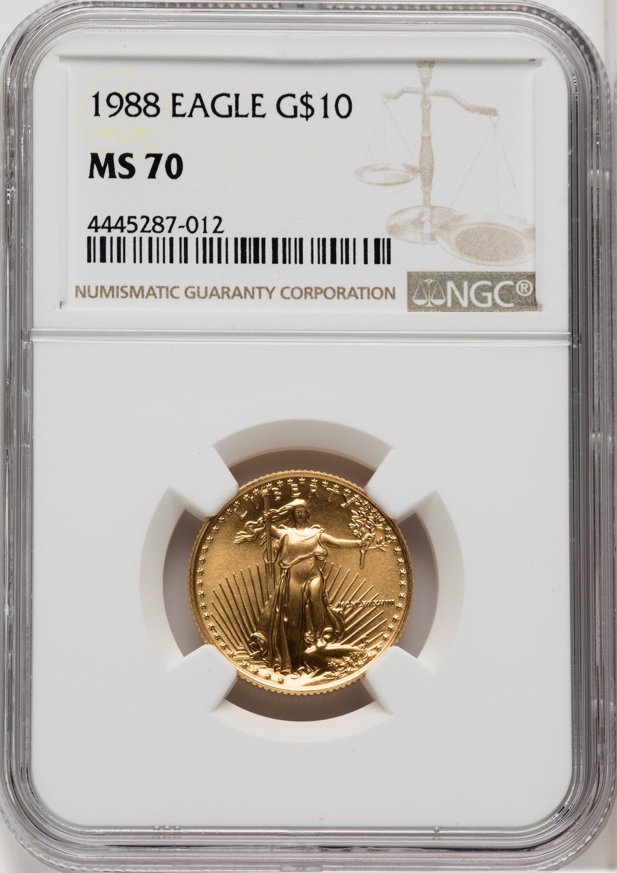 1988 $10 Quarter-Ounce Gold Eagle Brown Label NGC MS70 - LCR Coin