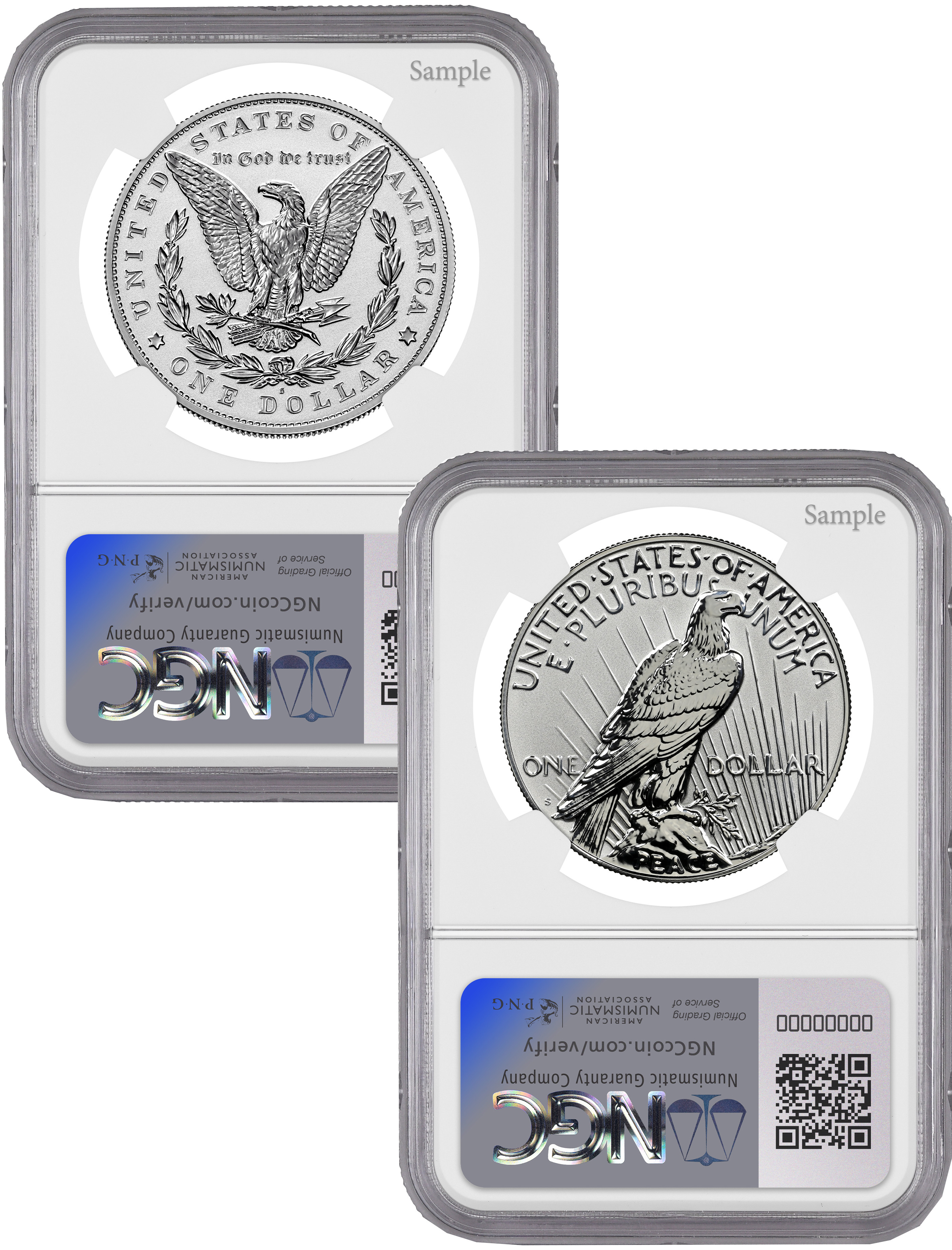 2024-S Morgan and Peace Silver Dollar 2pc Reverse Proof Set FDI