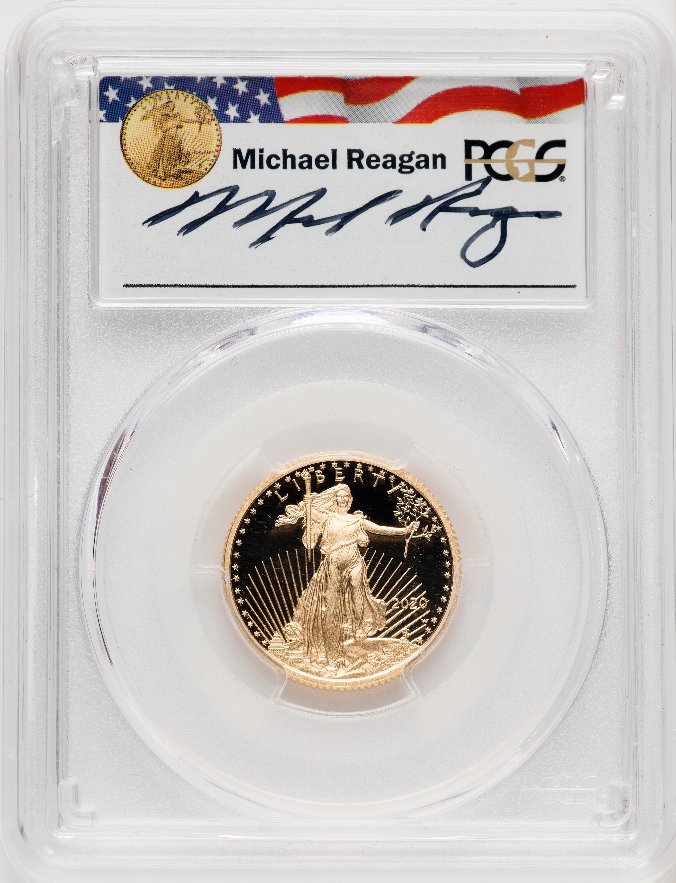 2020-W 1/4 Ounce Gold Eagle FDI Michael Reagan PCGS PR70 | LCR Coin