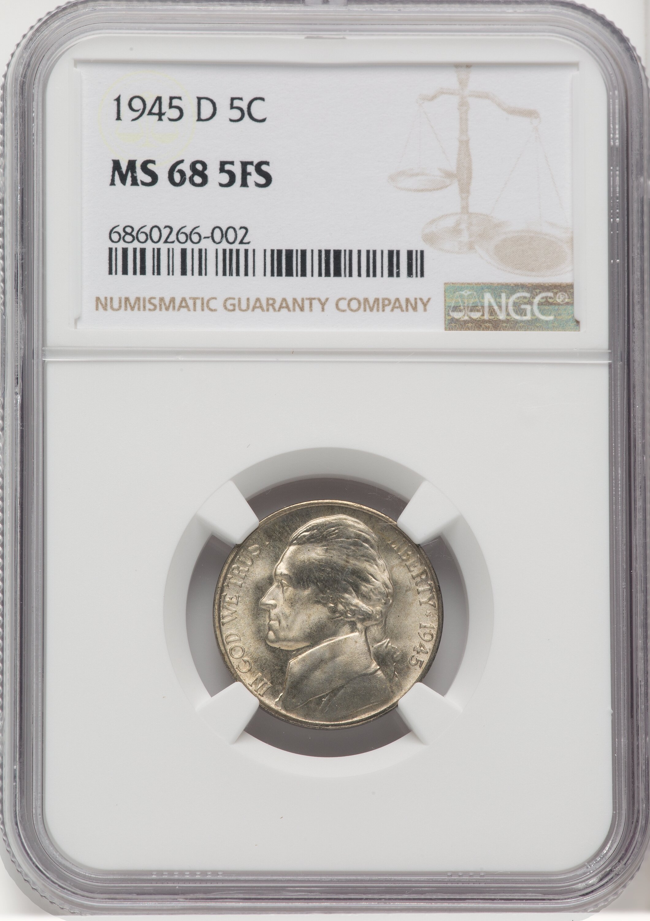 1945-D 5C FS Jefferson Nickel NGC MS68 (768671009) - LCR Coin