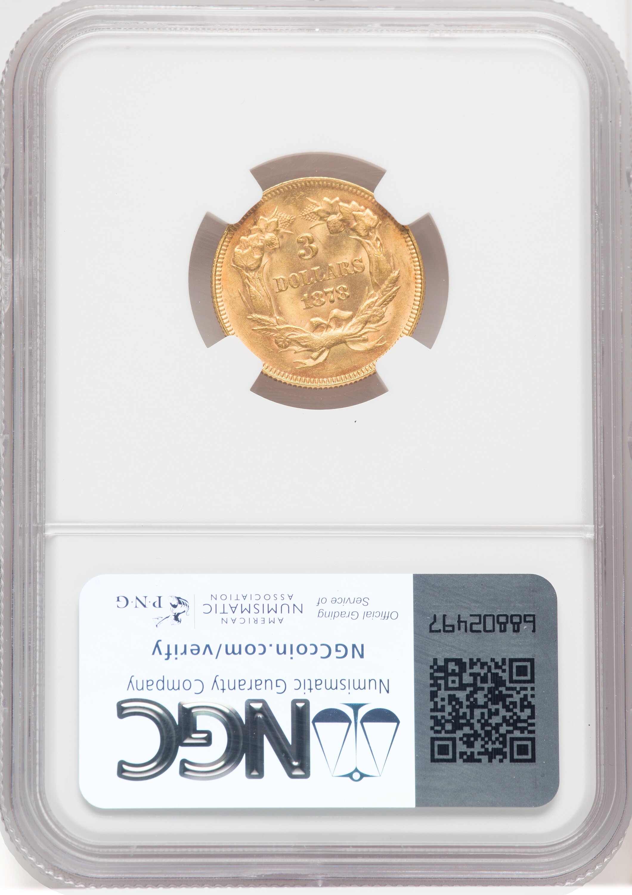 1878 $3 Three Dollar Gold Pieces NGC MS65 (768214025) - LCR Coin