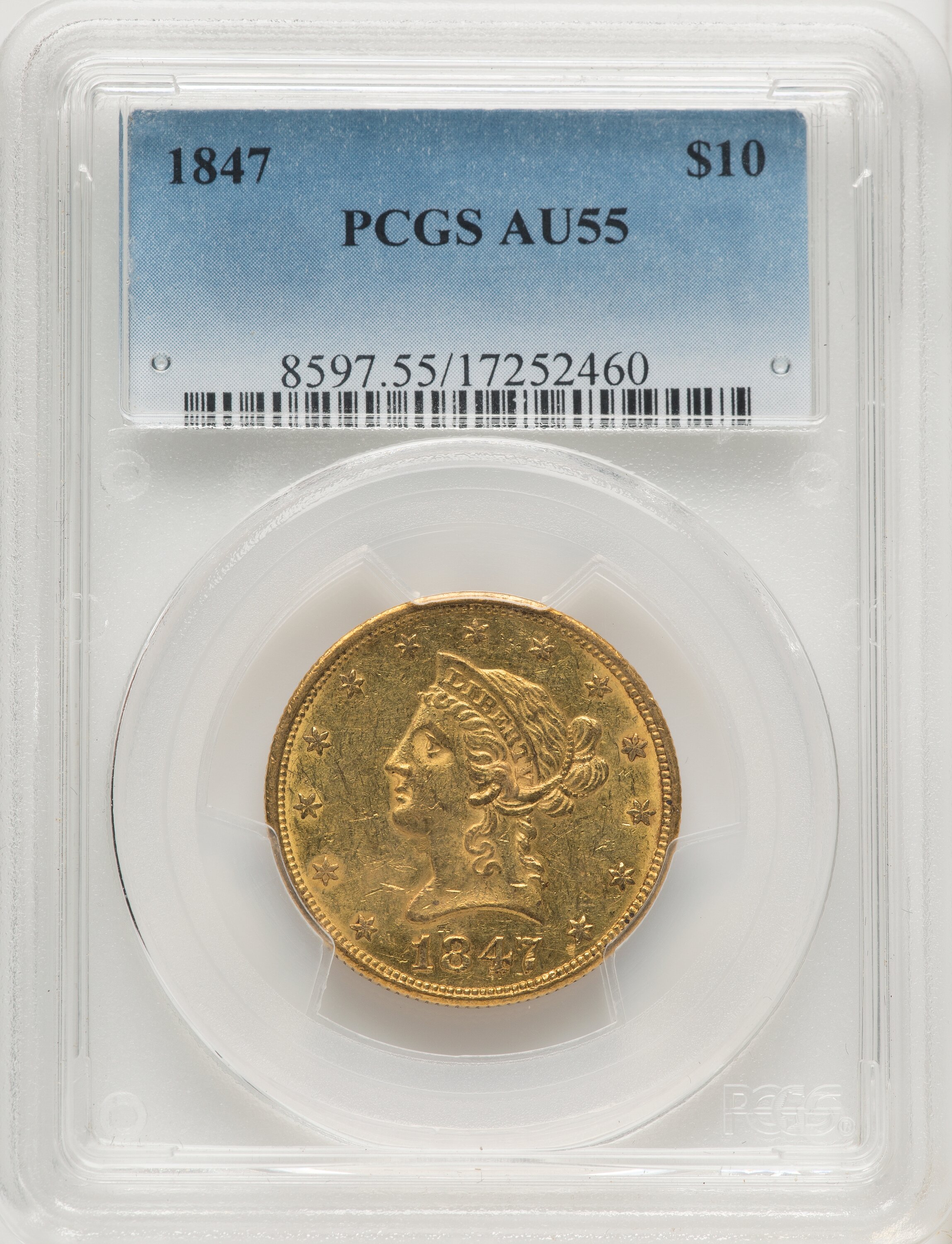 1847 $10 Liberty Eagle PCGS AU55 - LCR Coin