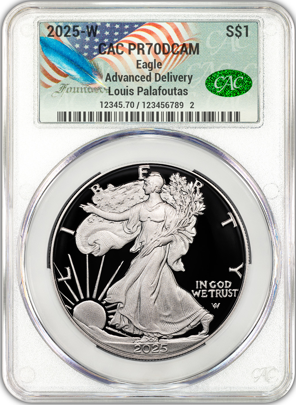 2025-W Silver Eagle Advanced Delivery CAC PR70DCAM | LCR Coin