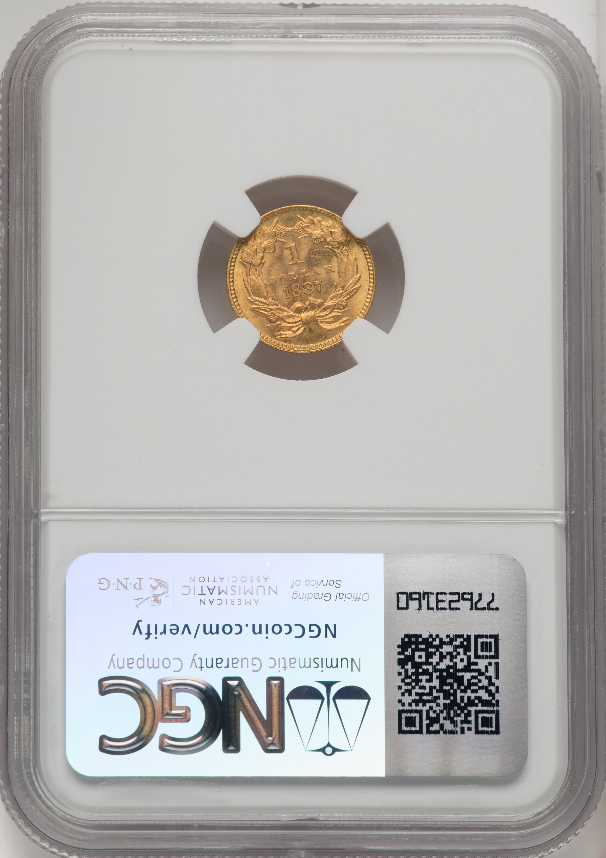 1887 G$1 Gold Dollar NGC MS67 (771809004) - LCR Coin