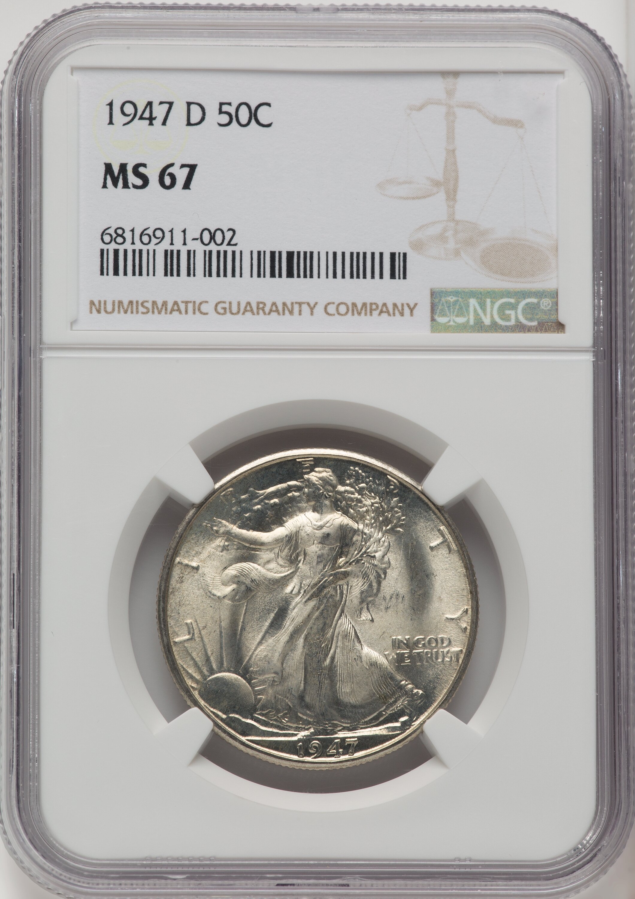 1947-D 50C Walking Liberty Half Dollar NGC MS67 (772369011) - LCR Coin