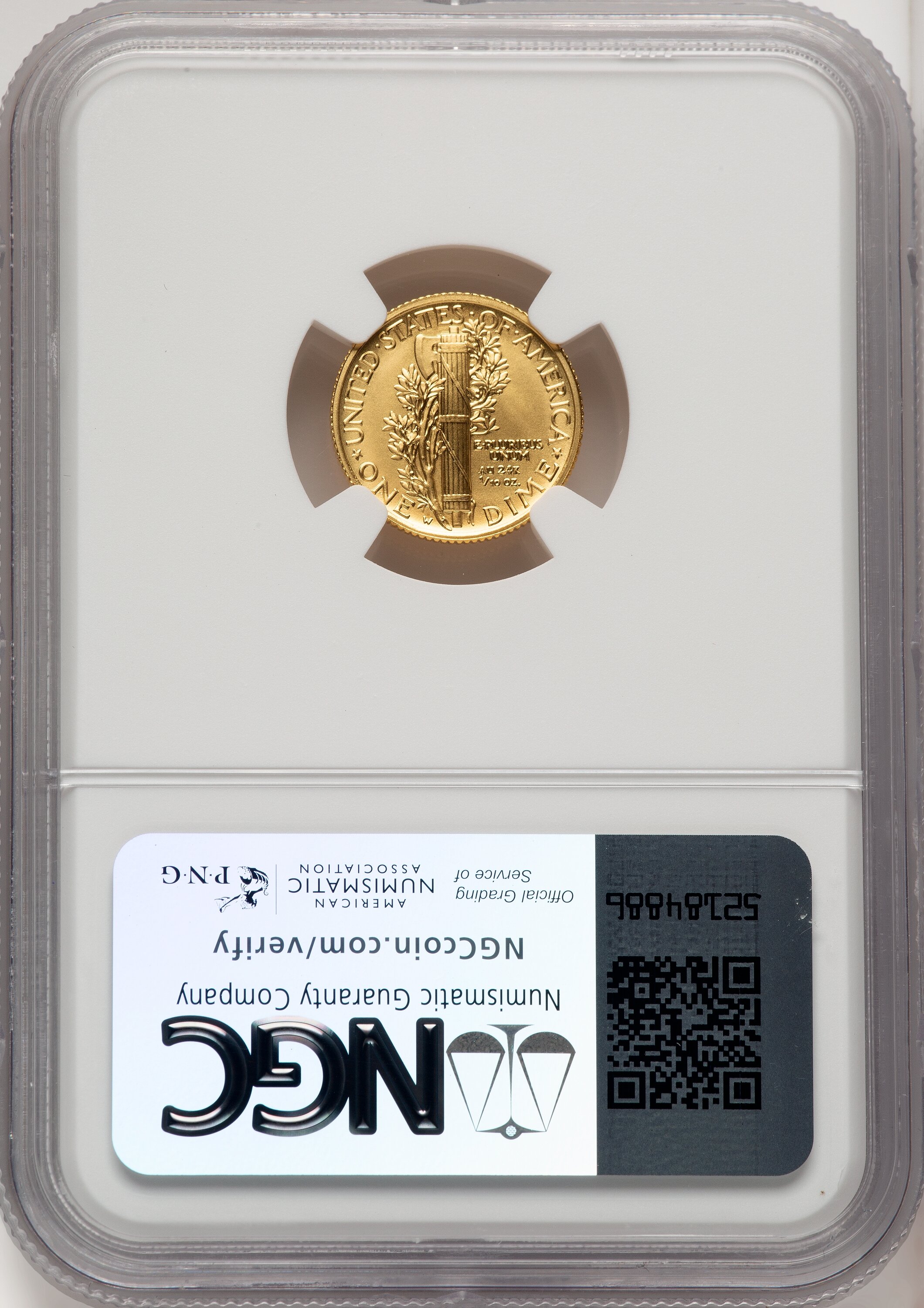 2016-W 10C Mercury Dime 100th Anniversary Gold Centennial Brown