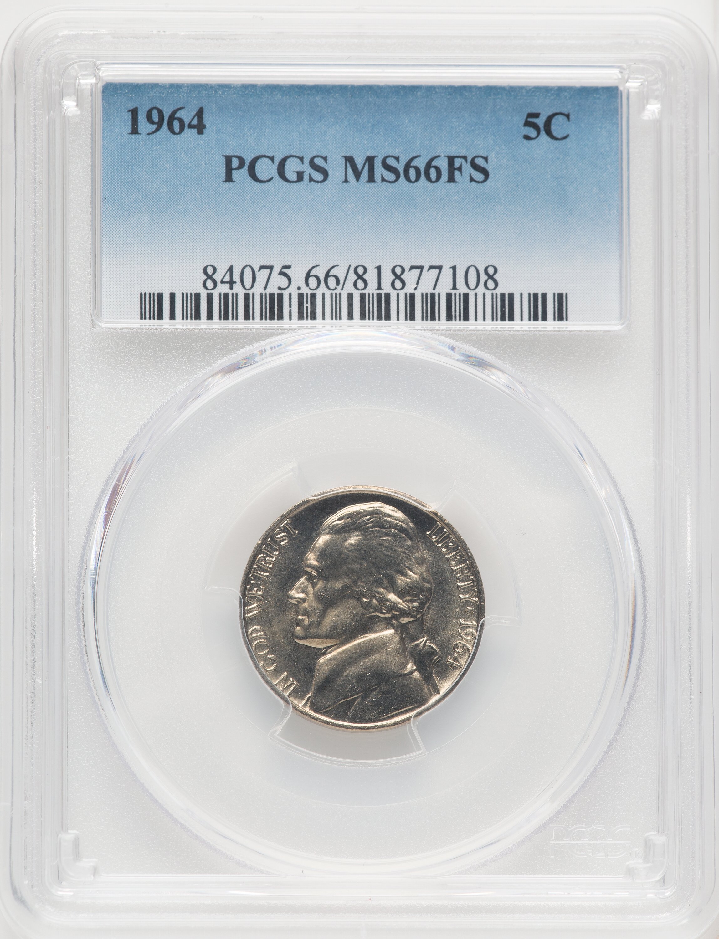 1964 5C FS Jefferson Nickel PCGS MS66 - LCR Coin