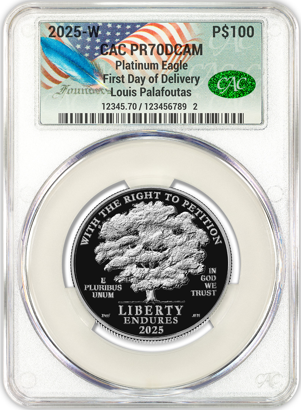 2025-W $100 American Eagle Right To Petition FDD CACG PR70 | LCR Coin