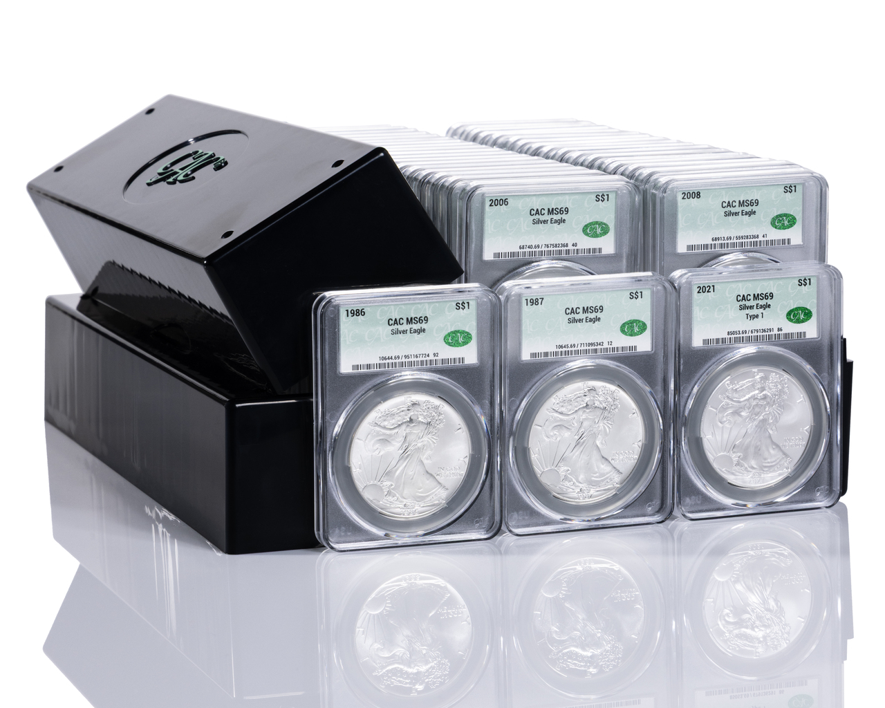 1986-2025 American Silver Eagle 41-pc Set CAC MS69 | LCR Coin