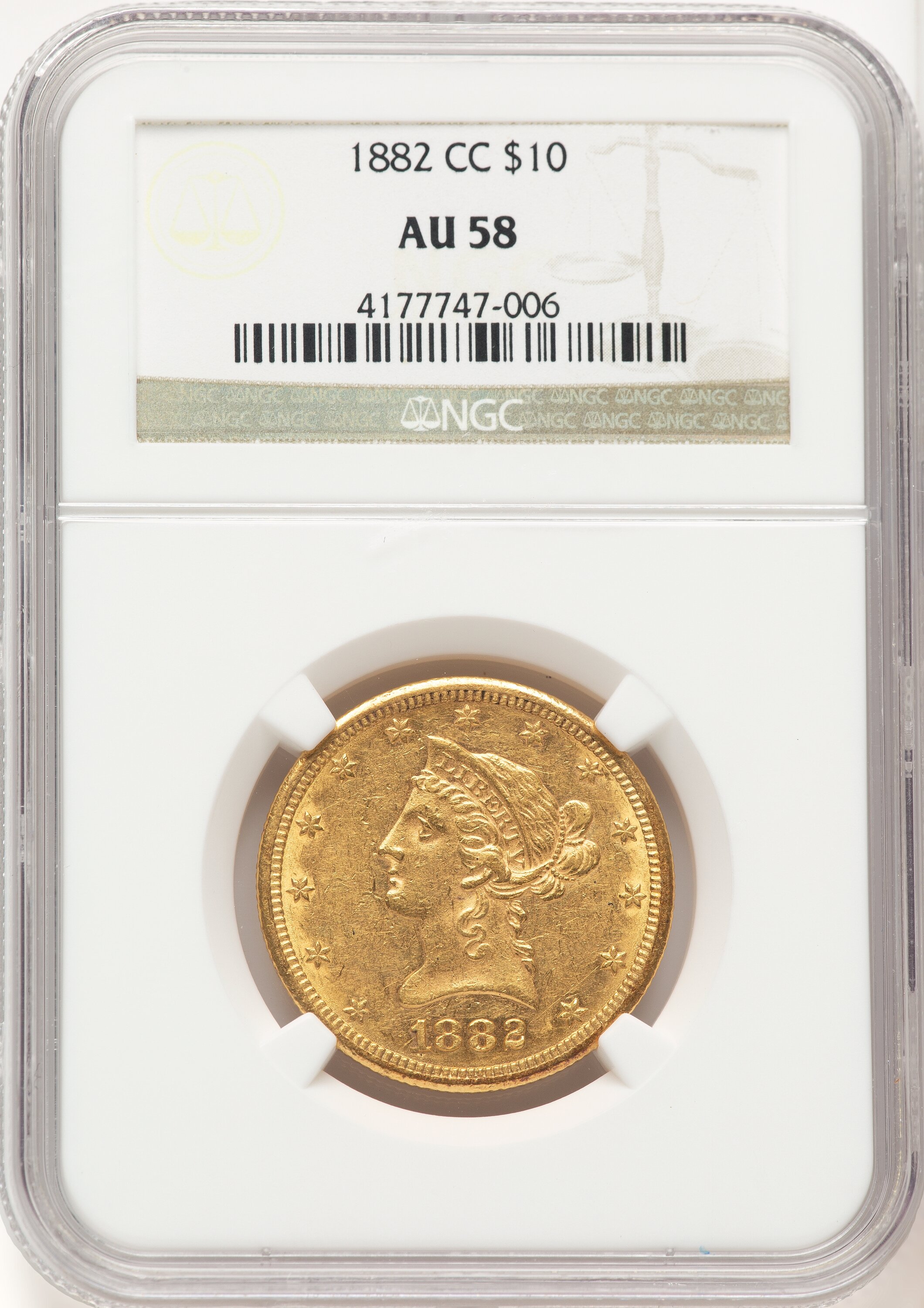 1882-CC $10 Liberty Eagle NGC AU58 - LCR Coin
