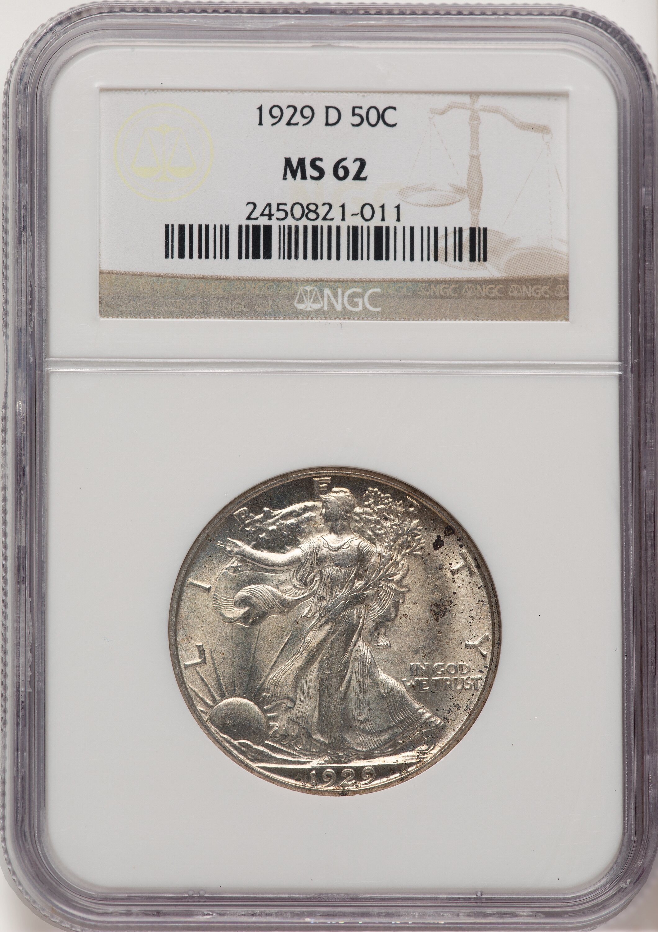 1929-D 50C Walking Liberty Half Dollar NGC MS62 - LCR Coin