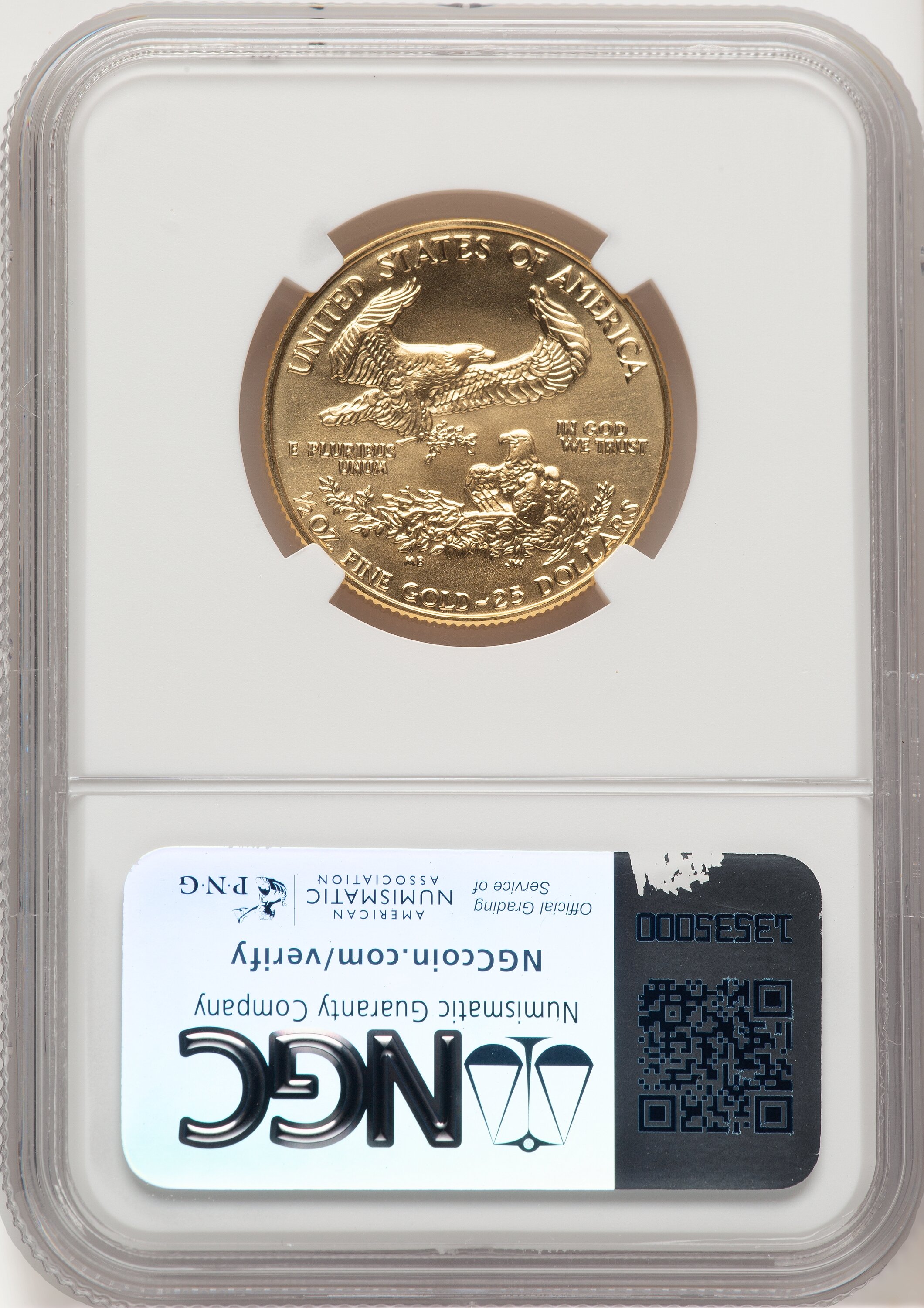 1991 $25 Half-Ounce Gold Eagle NGC MS70 (777124007) - LCR Coin