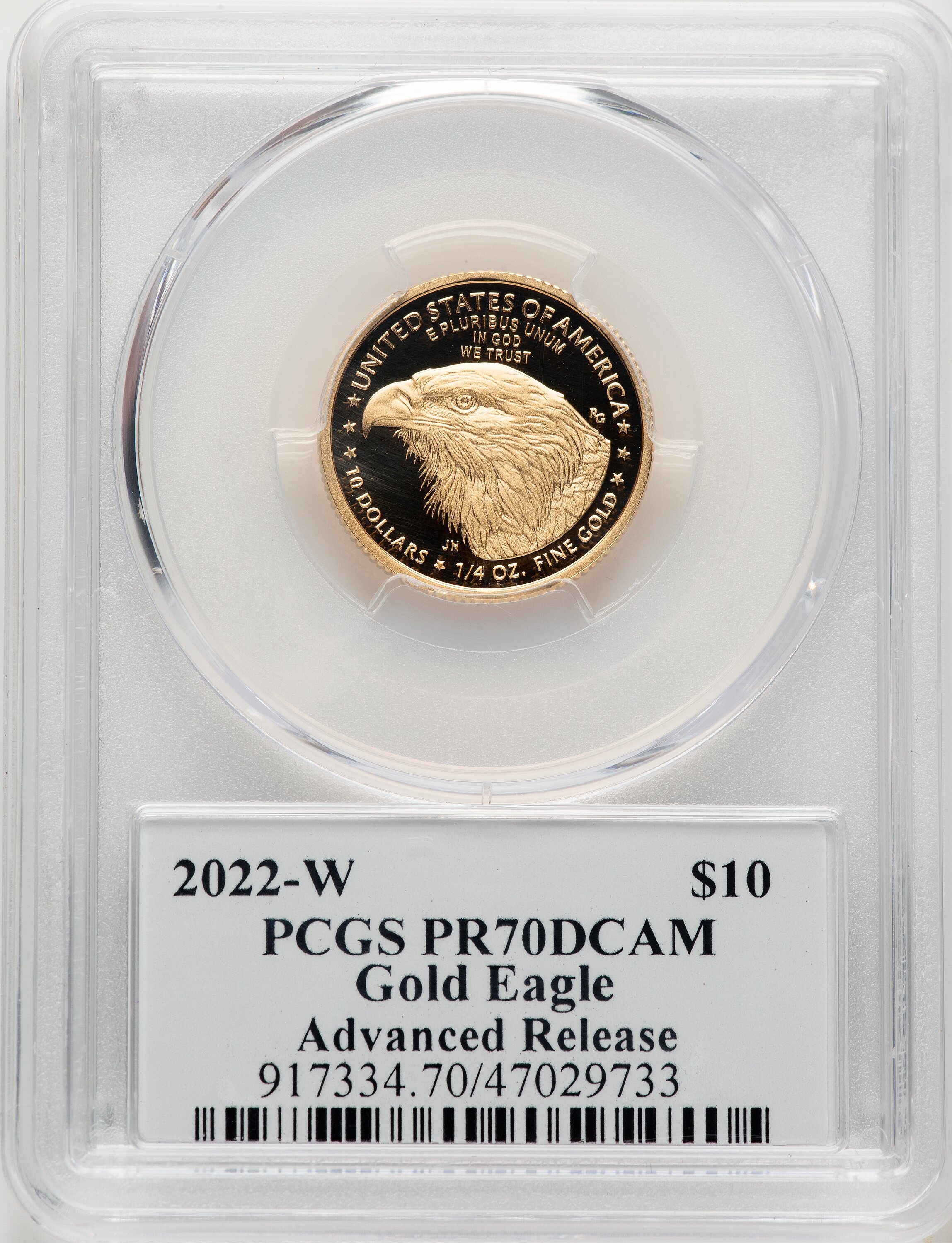 2022-W G$10 Quarter Ounce Gold Eagle Advanced Release David Hall