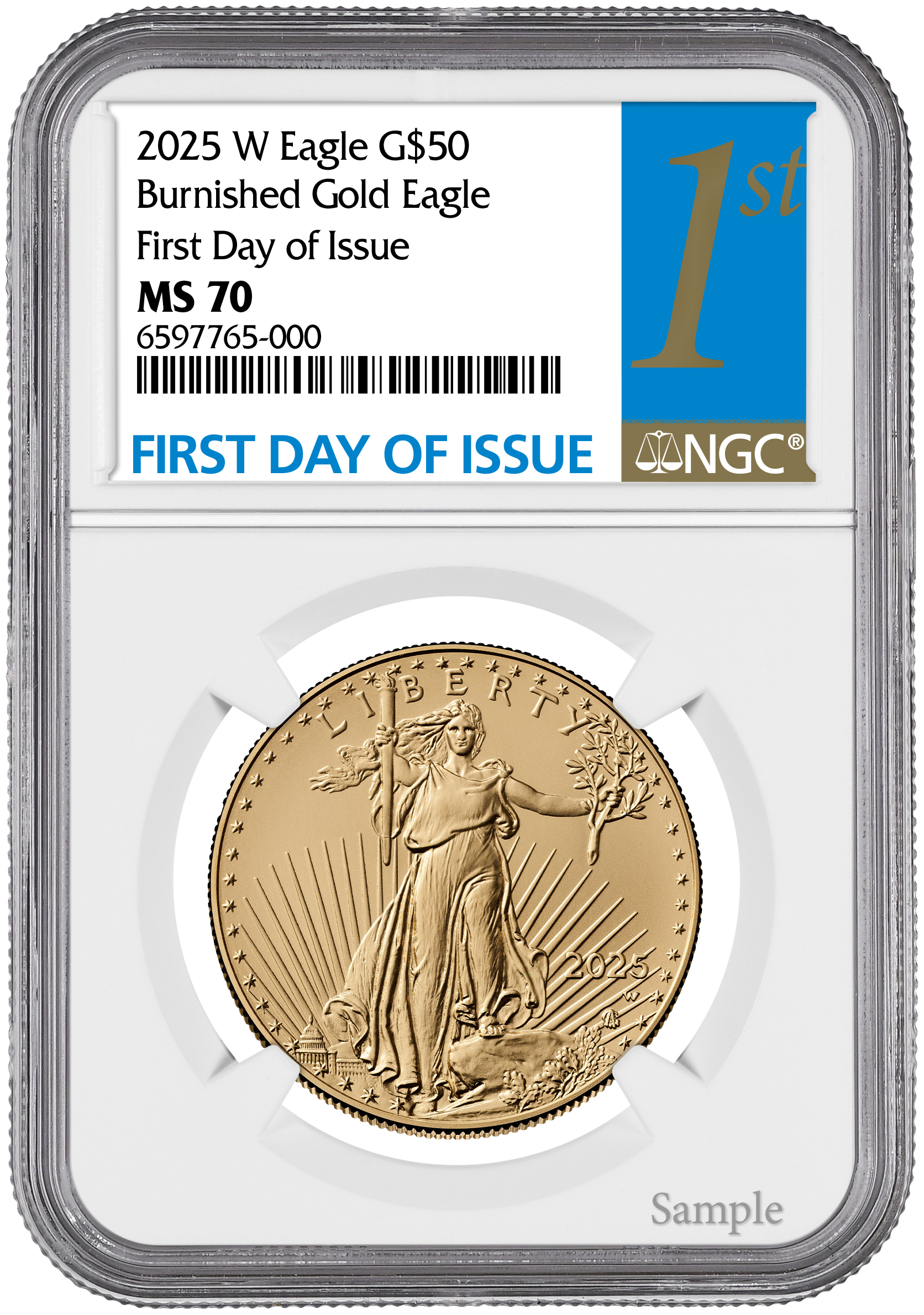 2025 W $50 Burnished Gold Eagle FDI NGC MS70 l LCR Coin