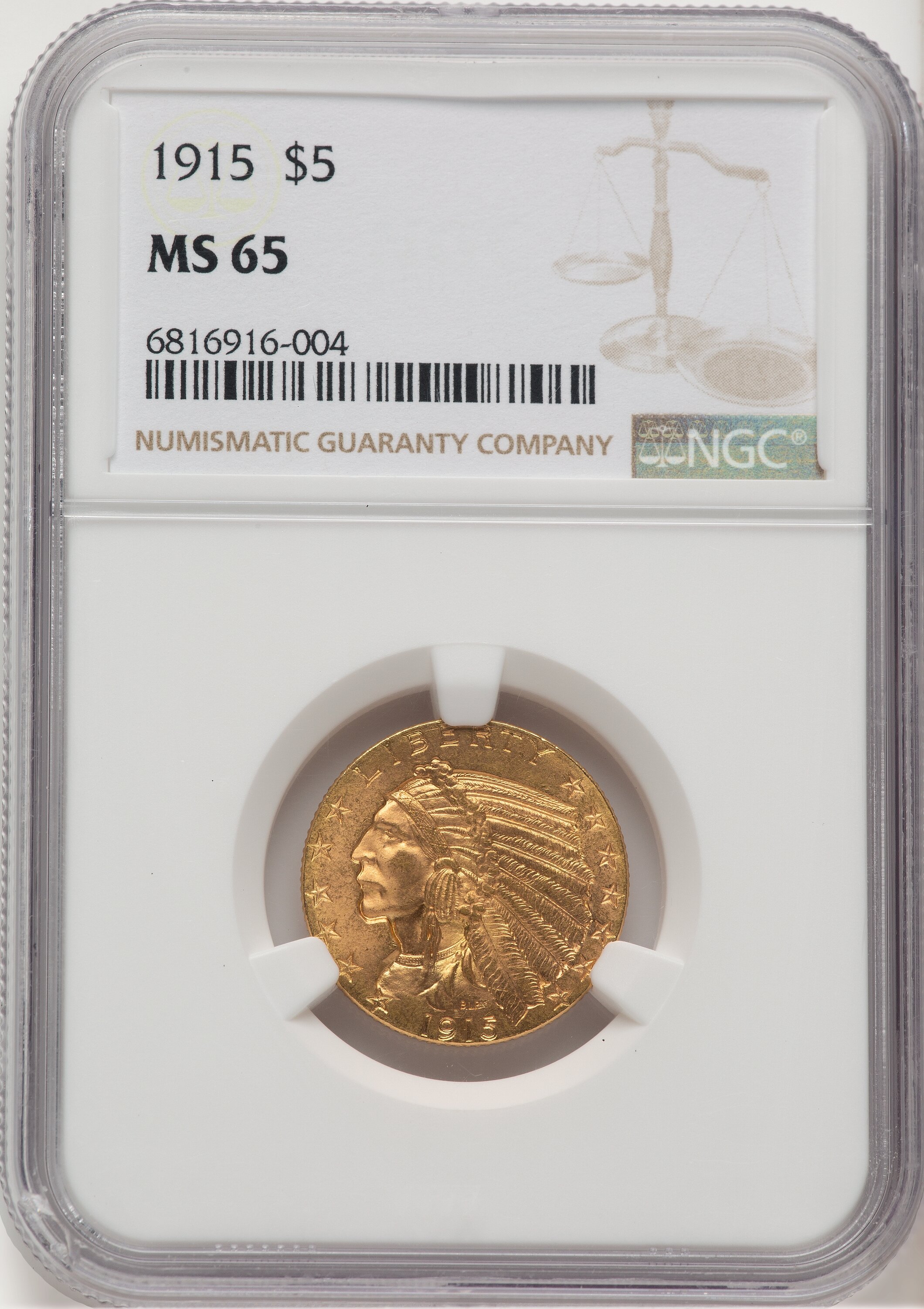 1915 $5 Indian Half Eagle NGC MS65 (776662004) - LCR Coin