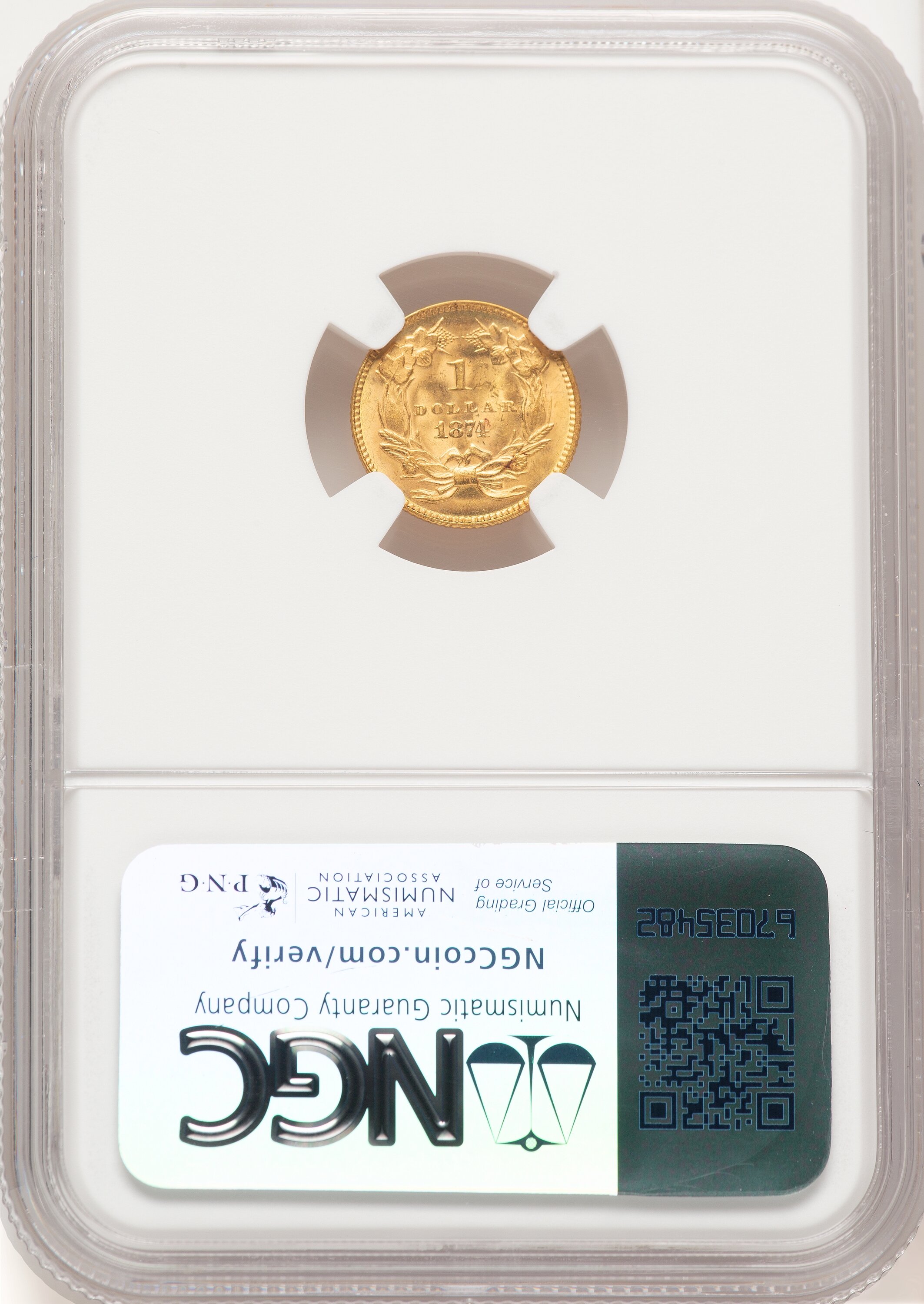 1874 G$1 Gold Dollar NGC MS64 (520875012) - LCR Coin