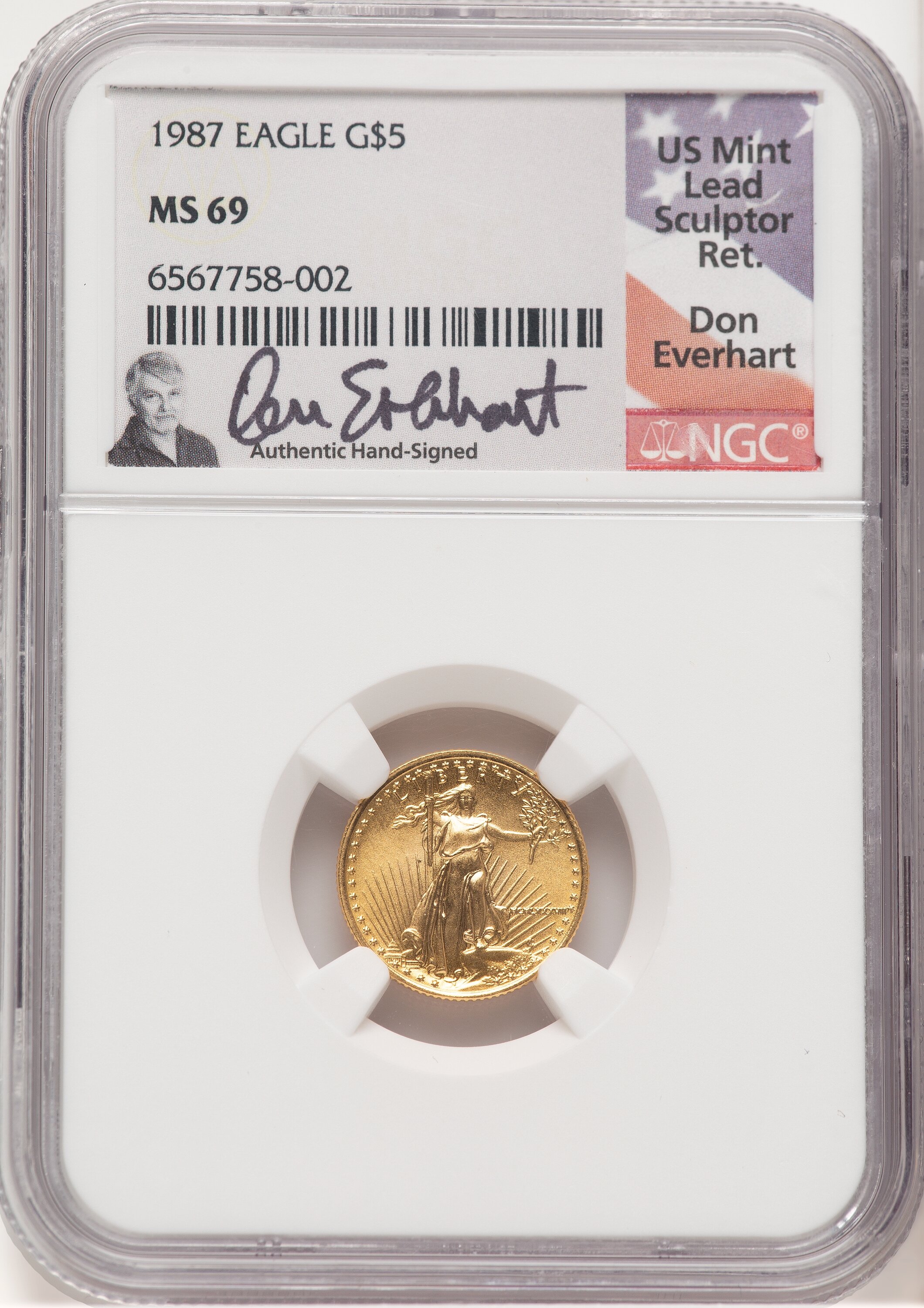 1987 Gold Eagle 1/10 oz Don Everhart NGC MS69 - LCR Coin