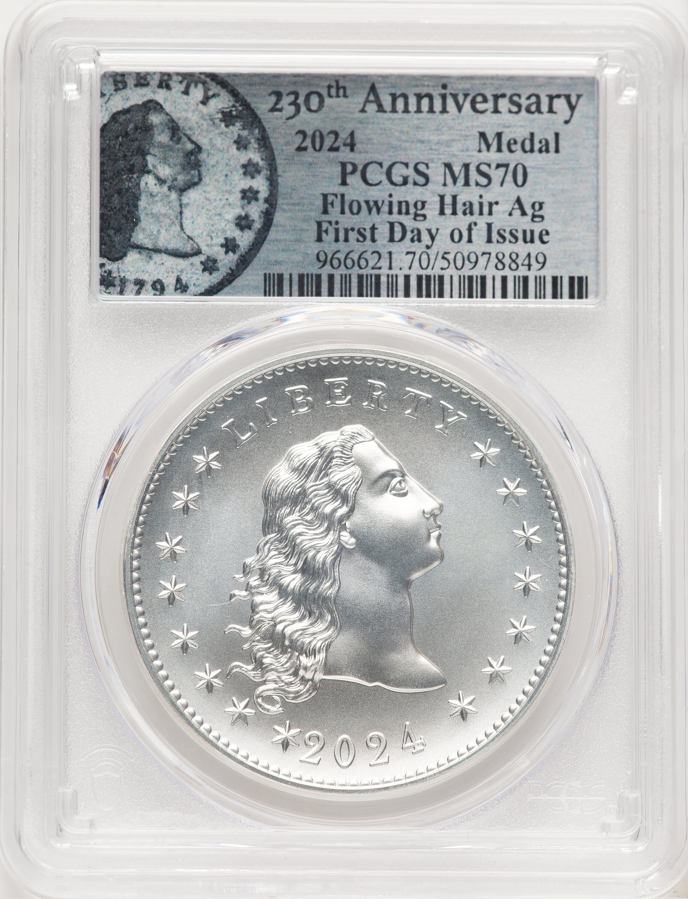 その他 Crown of Providence CF 2024-(P) Silver 230th Anniversary Flowing Hair Medal FDI