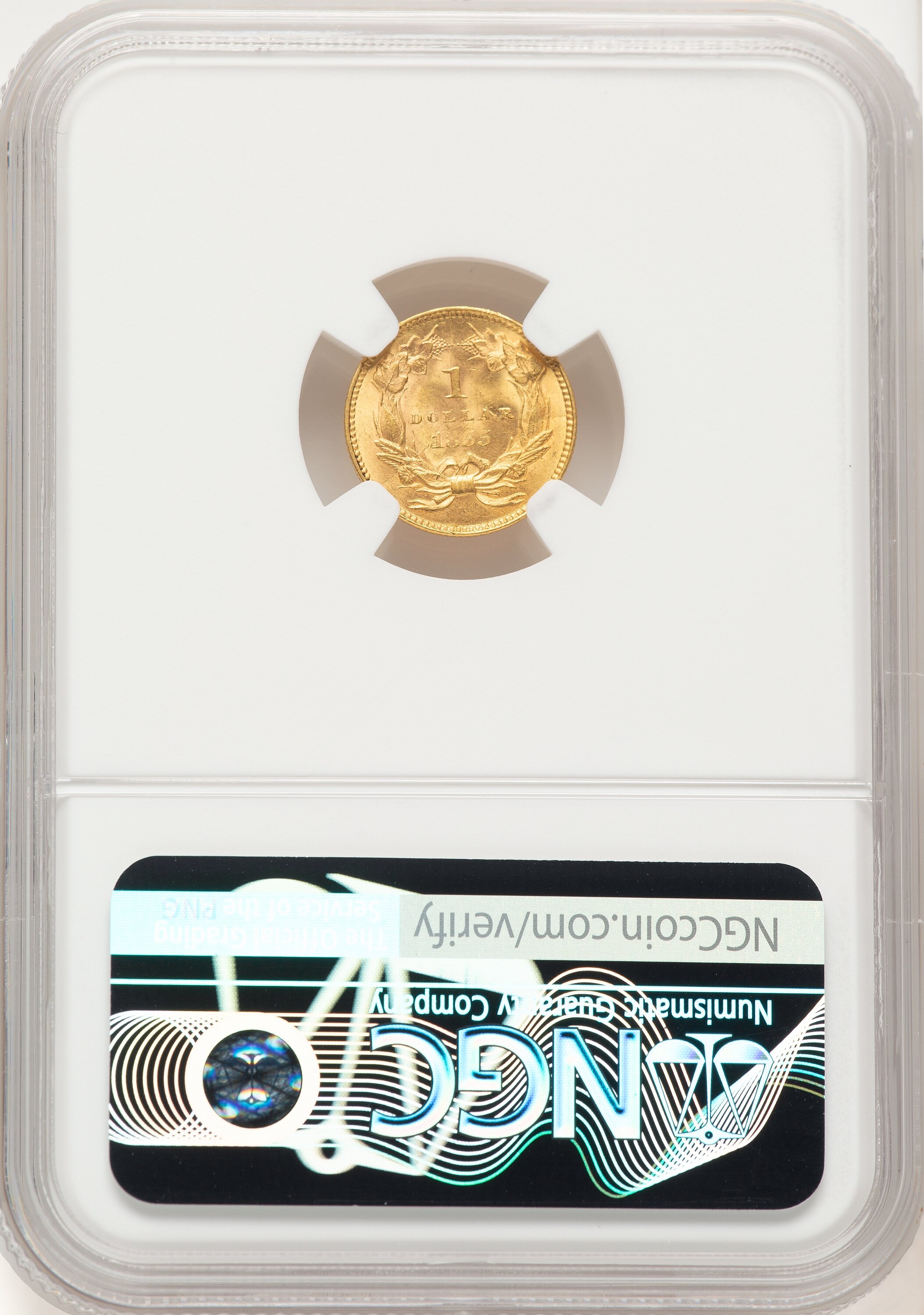 1855 G$1 Type Two Gold Dollar NGC MS64 (780269012) - LCR Coin