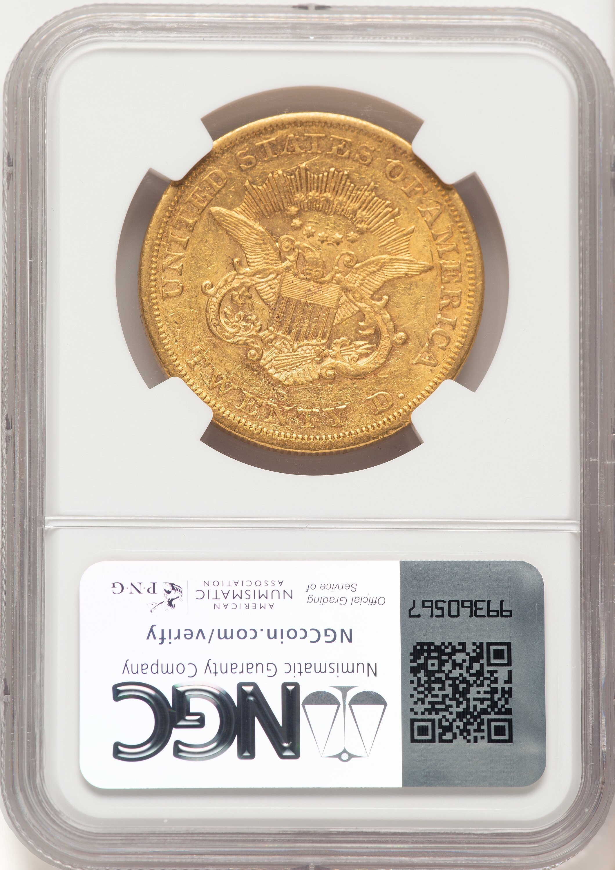 1854-S $20 Liberty Double Eagle NGC AU55 - LCR Coin