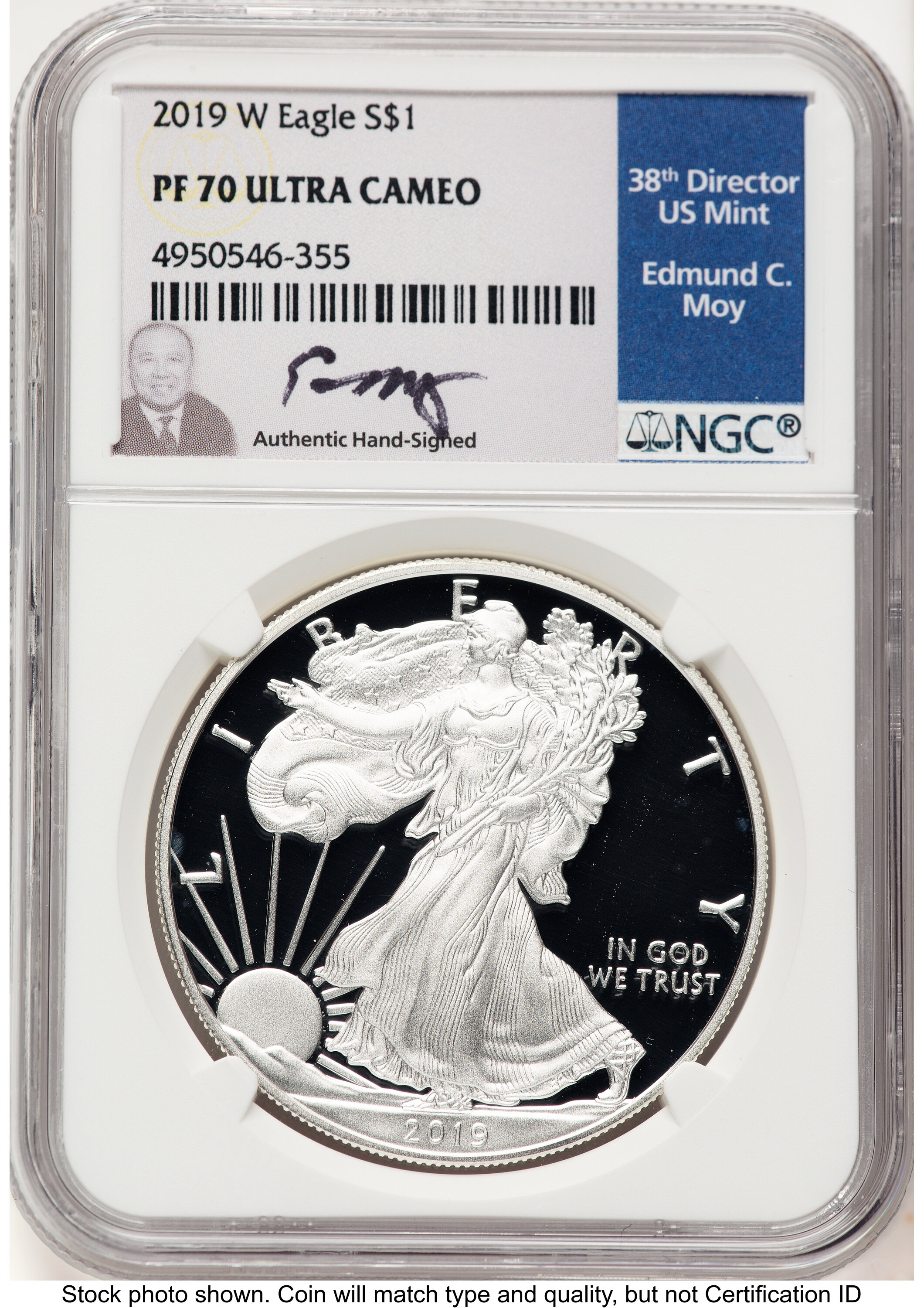 2019-W Proof Silver Eagle 1 oz NGC PF70 Ed Moy - LCR Coin