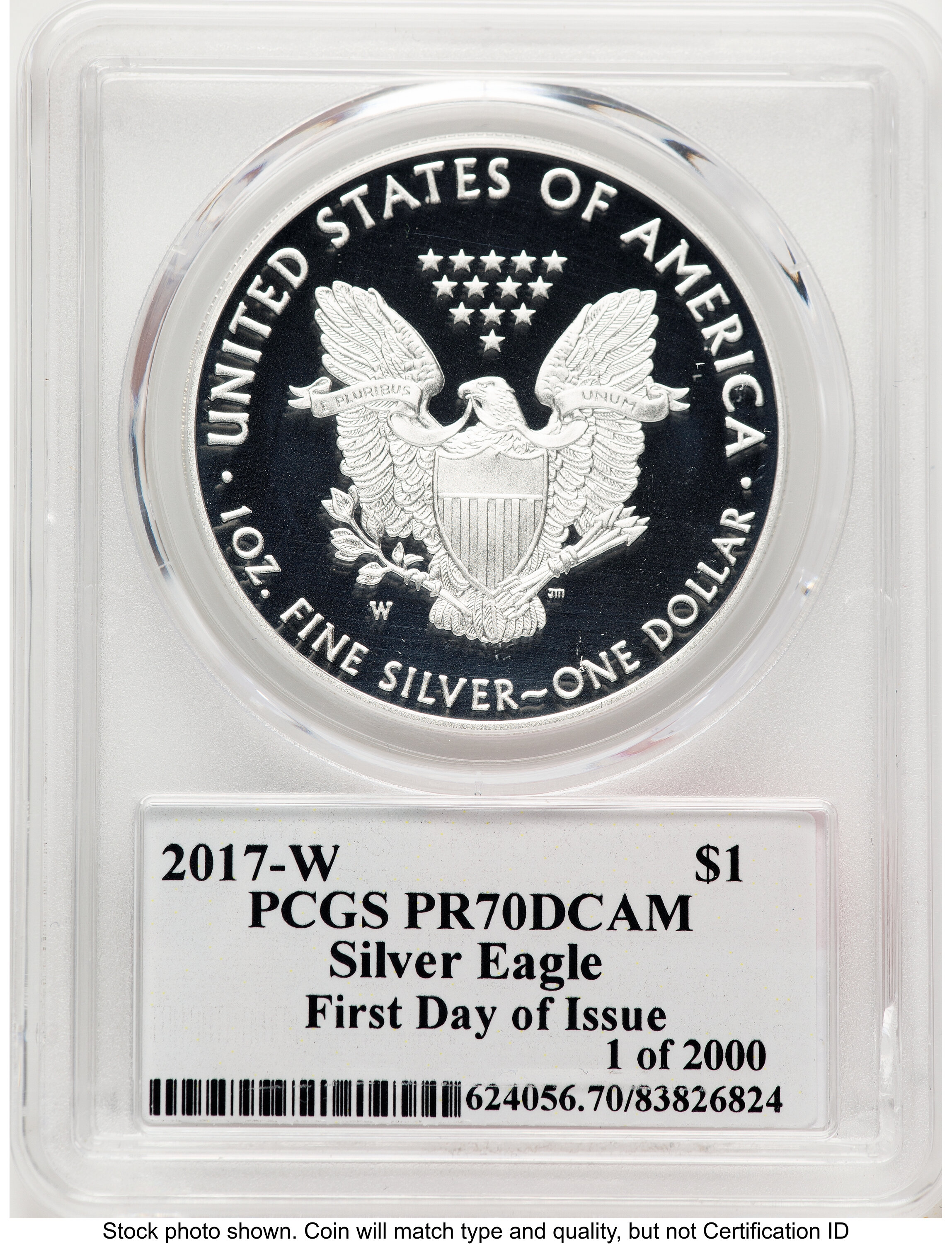 2017-W Proof Silver Eagle 1 oz FDI Trump History in Your Hands