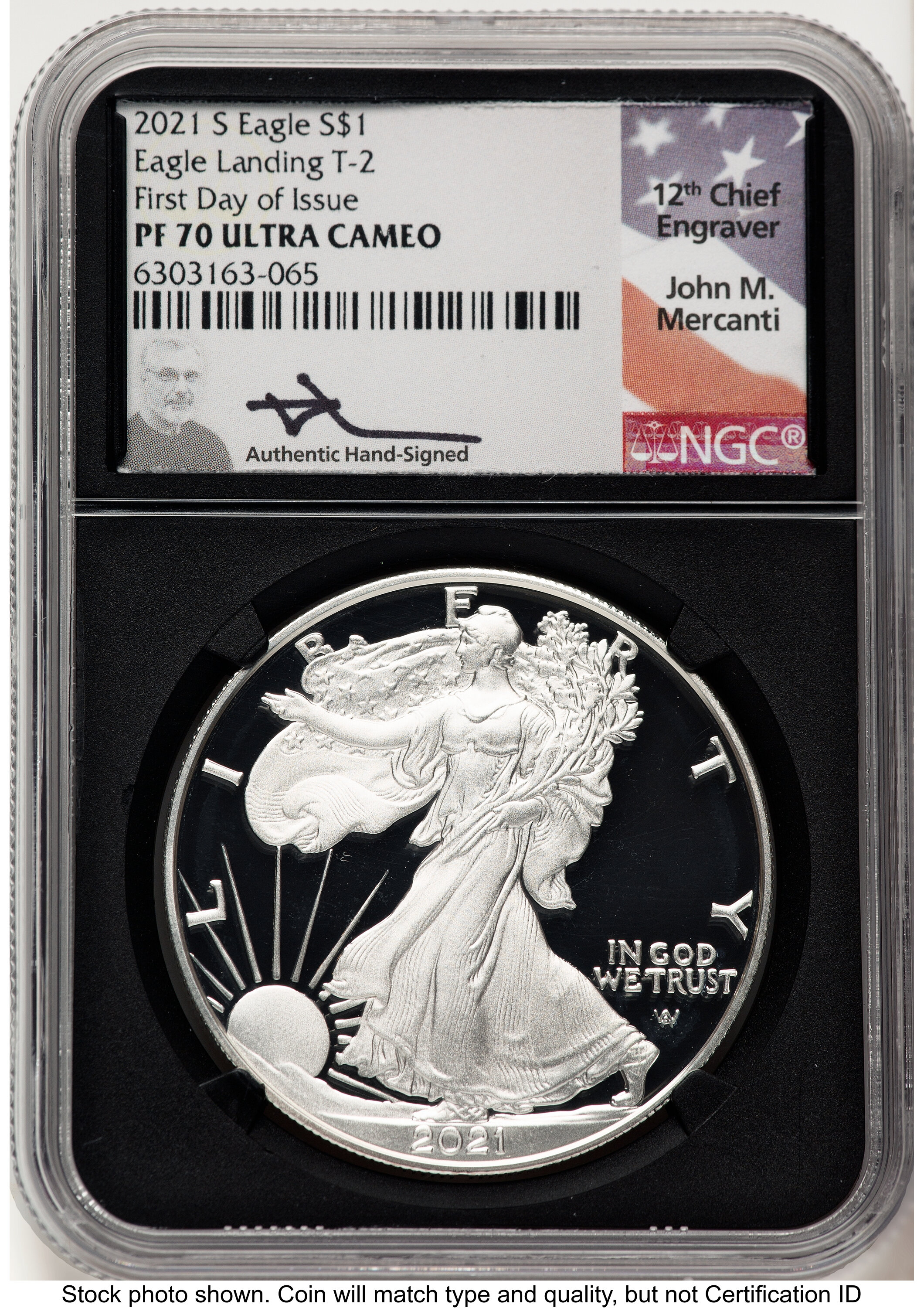 2021-S TY2 Proof Silver Eagle 1 oz FDI John NGC PF70 Mercanti