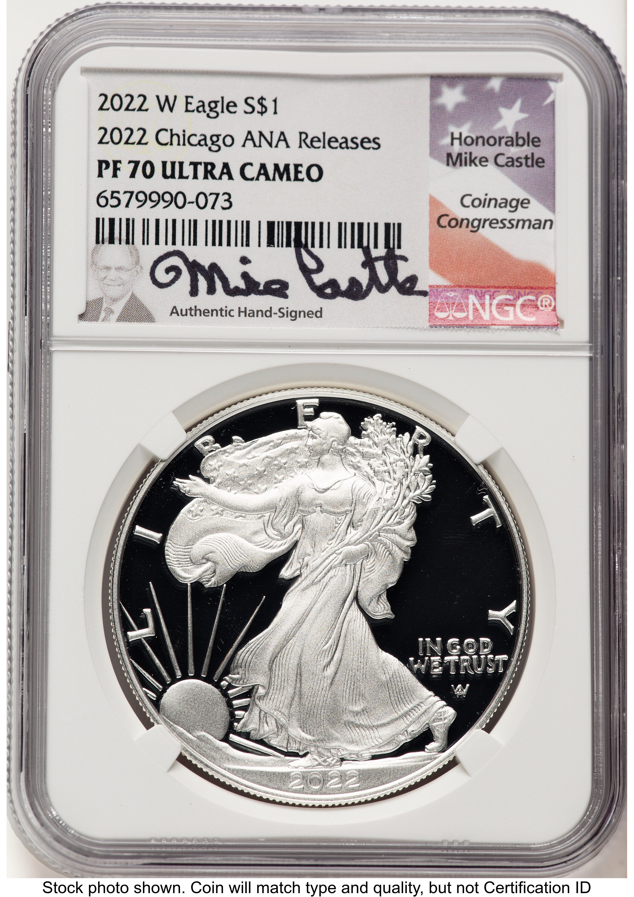 2022-W Proof Silver Eagle 1 oz Chicago ANA Releases NGC PF70 | LCR