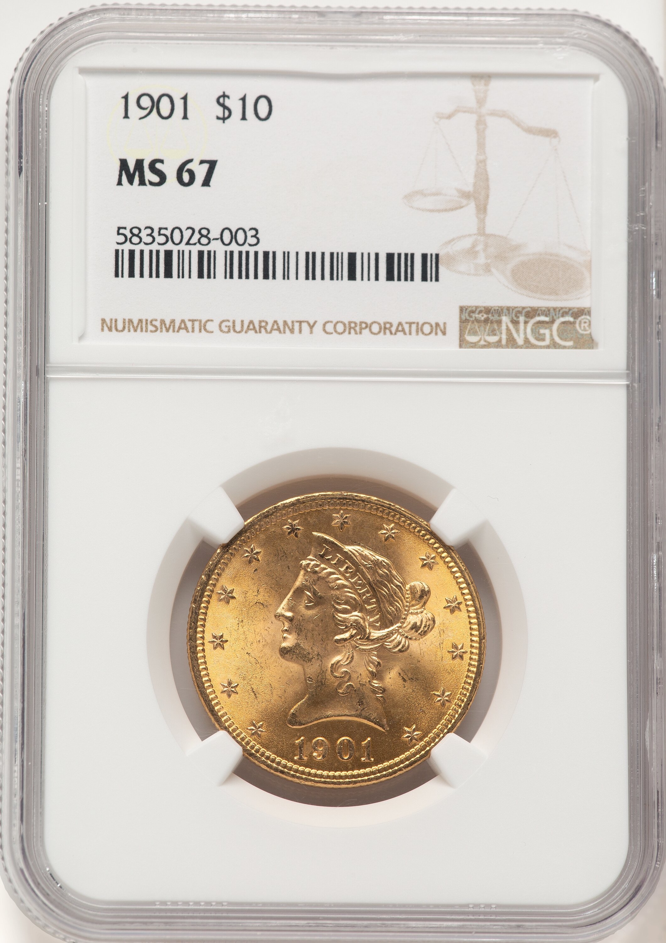 1901 $10 Liberty Eagle NGC MS67 (783791020) - LCR Coin