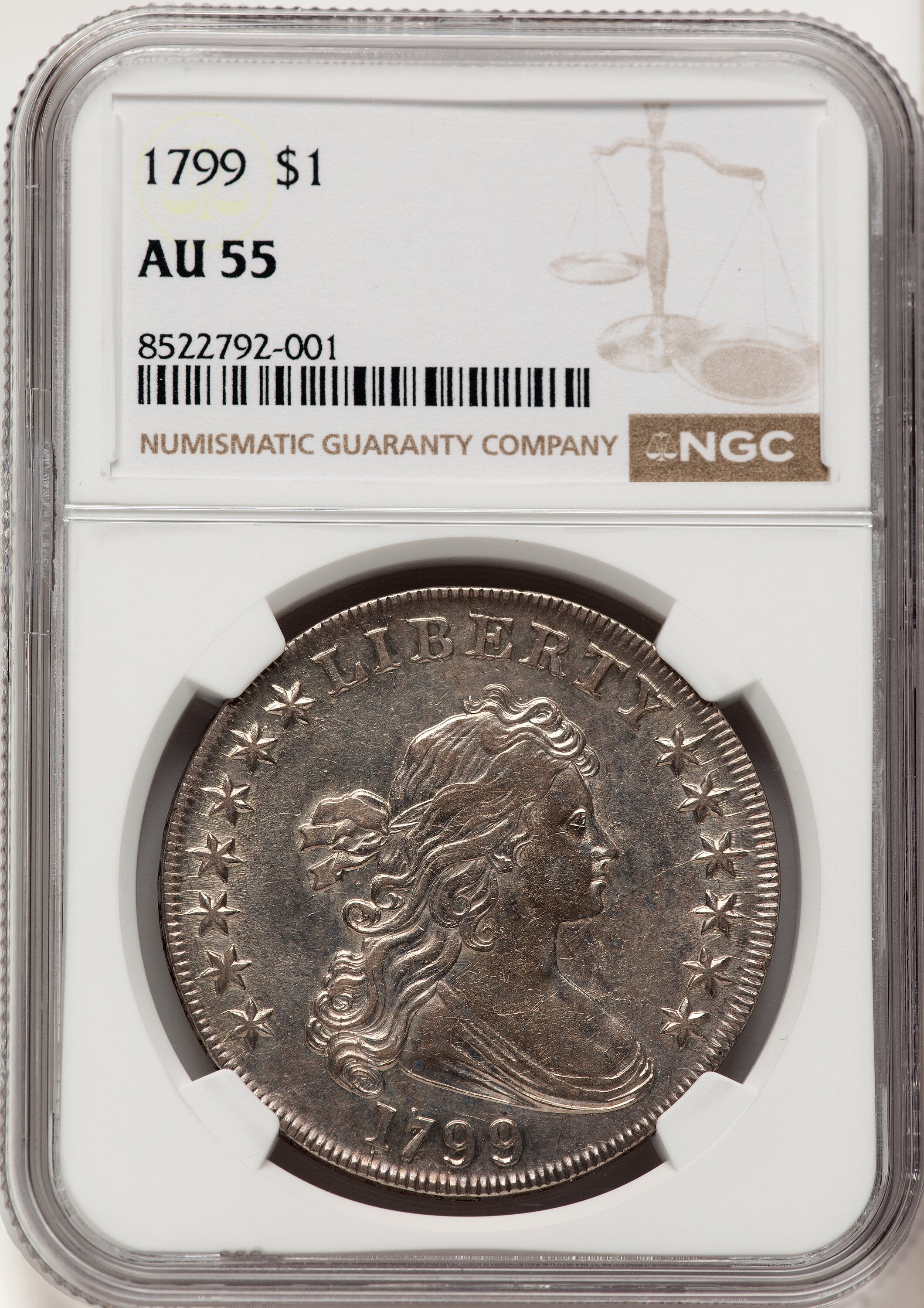 1799 7x6 Stars Early Dollar NGC AU55 - LCR Coin